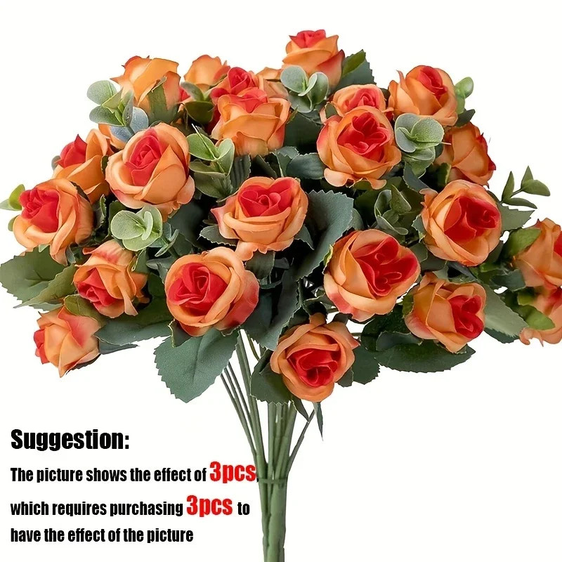 10 Heads Artificial Flower Silk Rose White Eucalyptus Leaves Peony Bouquet Fake