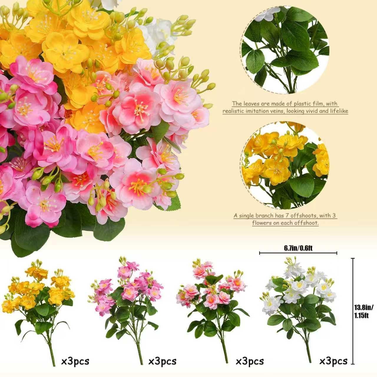alyptus Artificial Faux Outdoor Flowers Plants for Spring Summer Decoration, 12