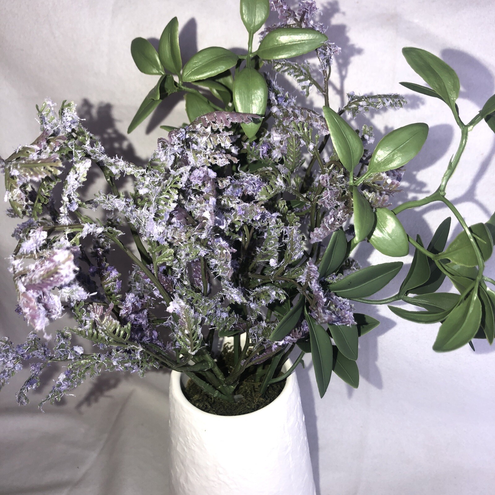 Target Tabletop Arrangement White Ceramic Faux Lavender Plant Decor CUTE! NEW!!