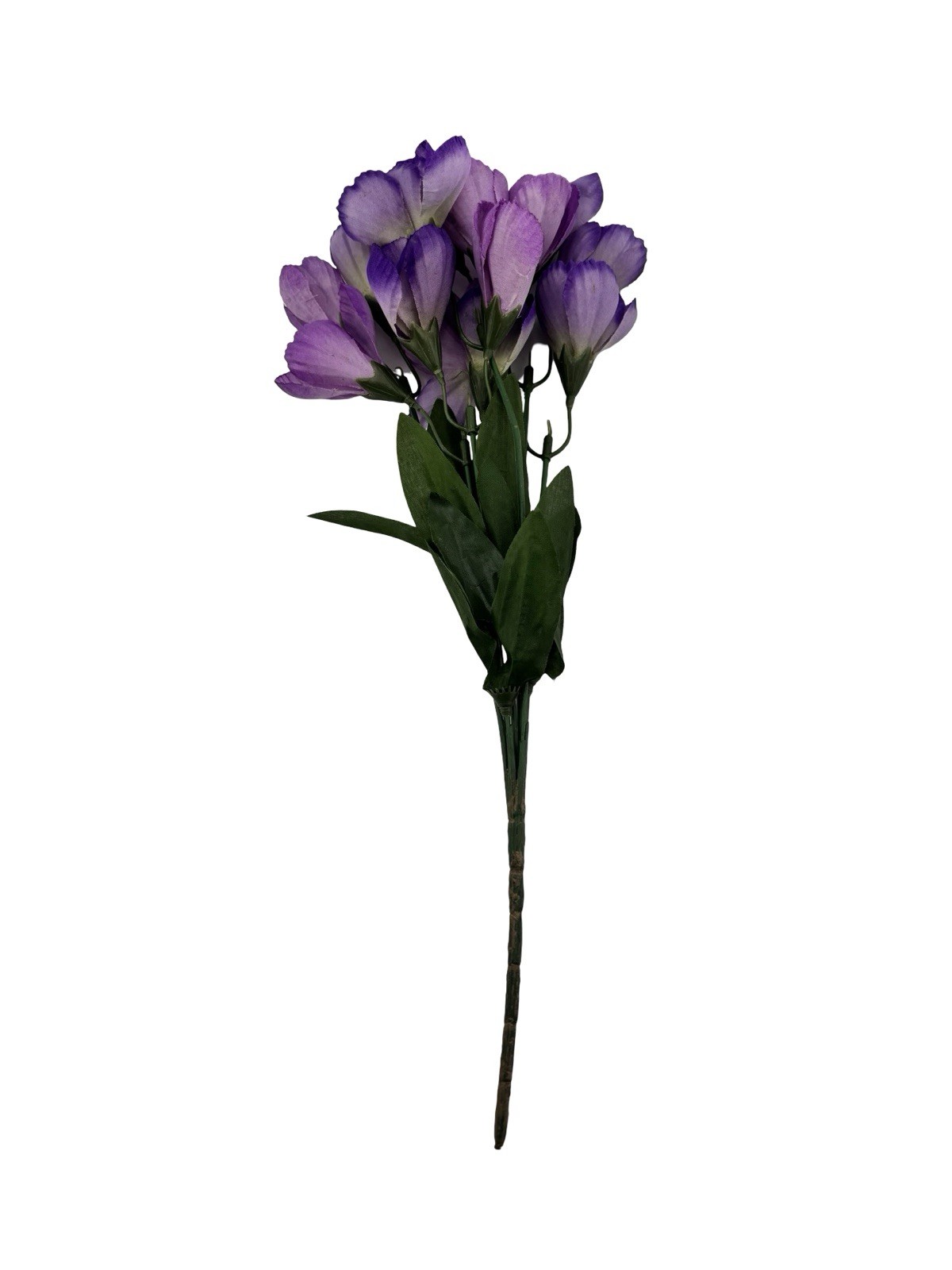 Artificial Purple Freesia Flower Bush 13” Faux Lavender Floral Stem Decor