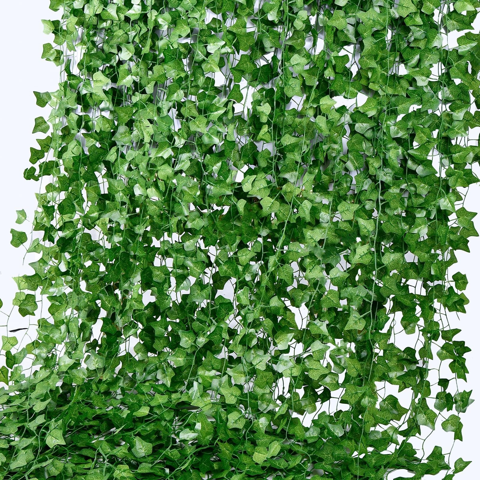 50 Pack 375ft Fake Ivy Vines – Artificial Greenery Garland for Indoor Outdoor De