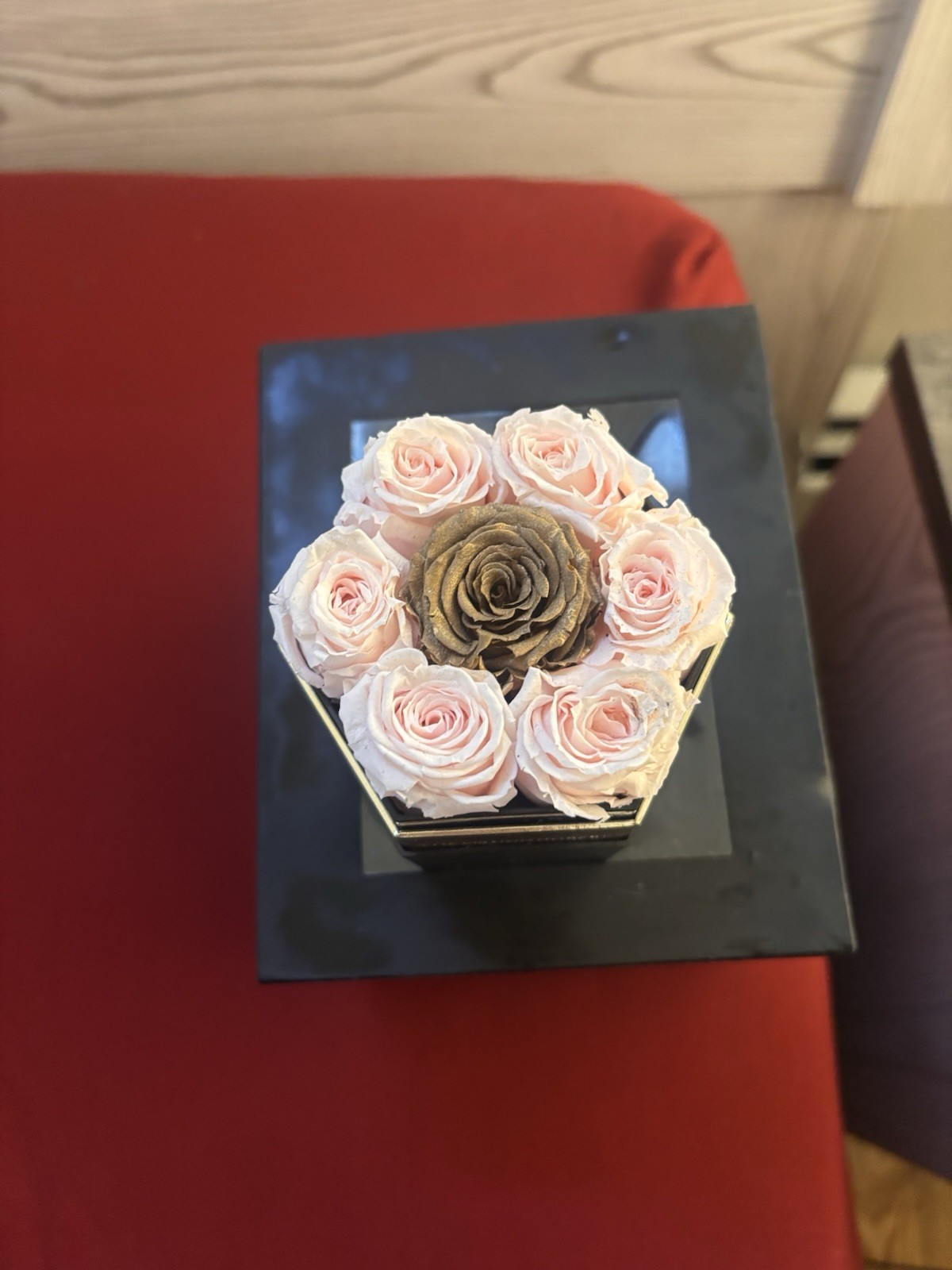 The Million Roses square black box with pink roses design