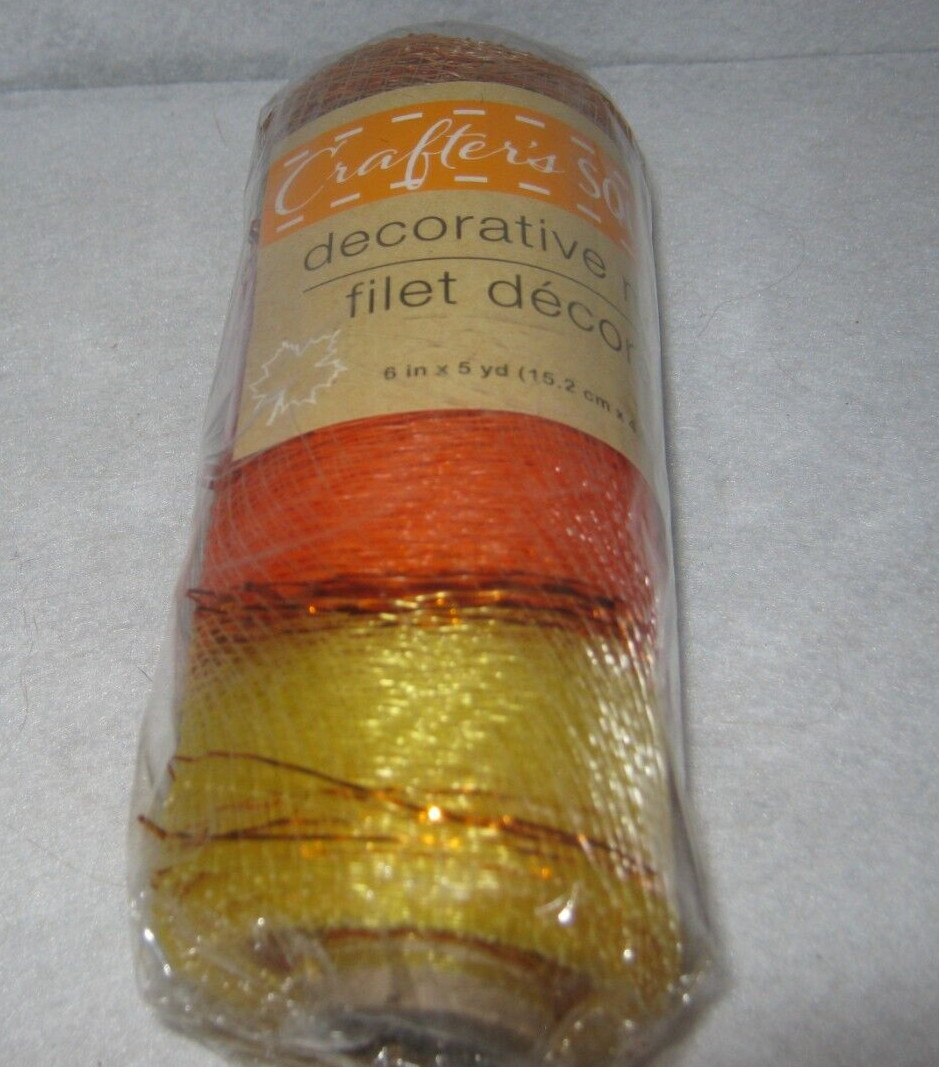 Crafter’s Square – Decorative Mesh – Fall Colors – Tan, Orange, Red & Yellow