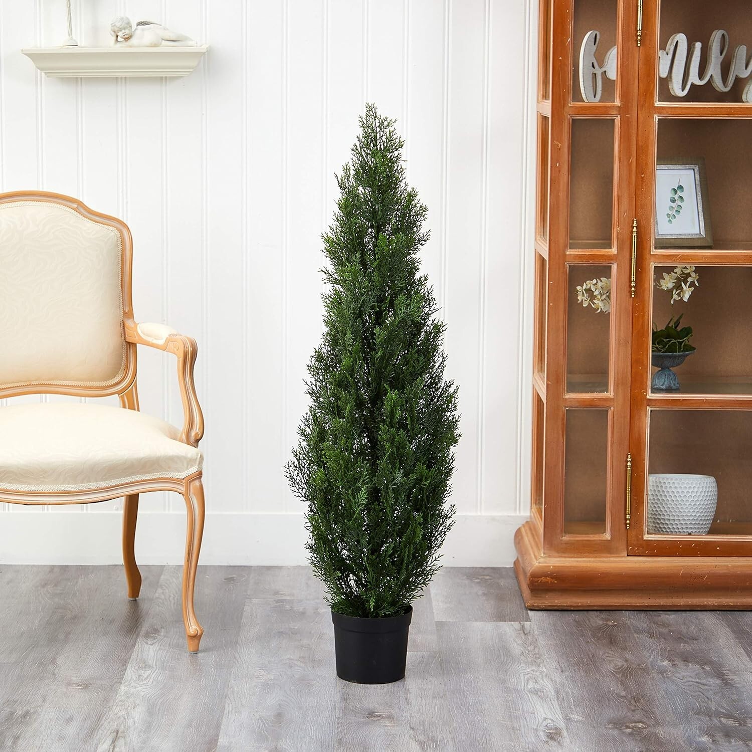 Elegant 4FT Faux Cedar Pine Tree with Bendable Branches for Indoor/Outdoor Decor
