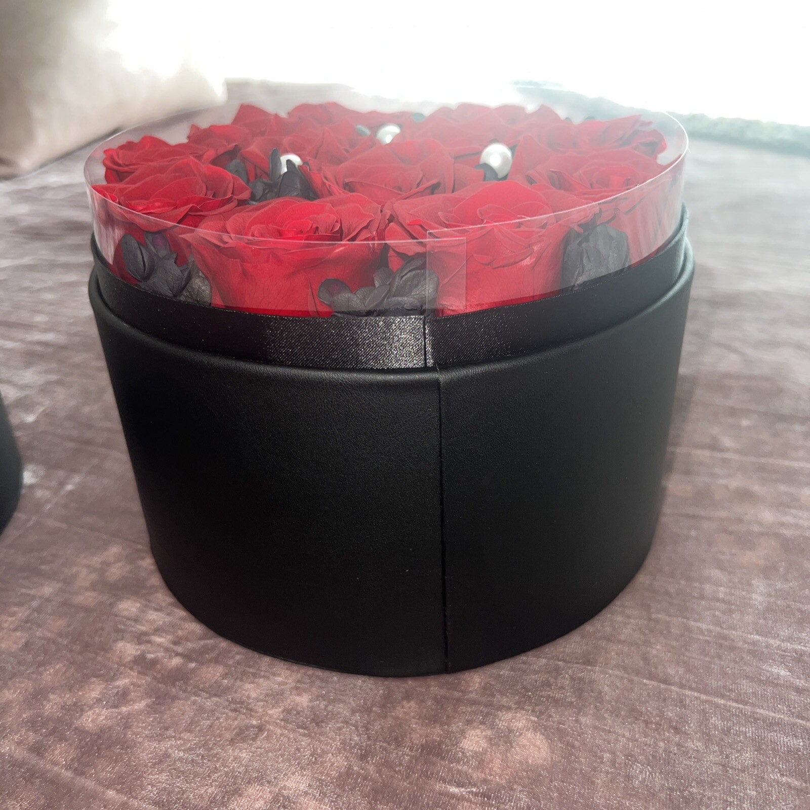 New Flowerscape Premium Forever Roses – 12 Long Lasting Real Red Roses in a Box