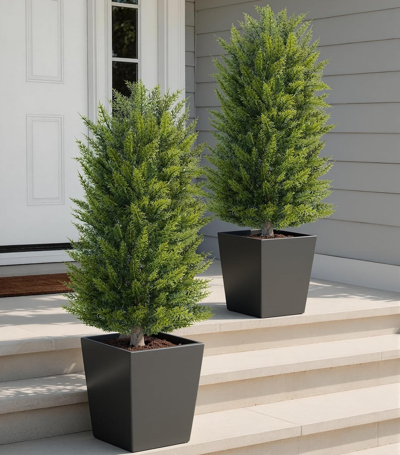 3ft UV-Resistant Artificial Cedar Topiary Tree Faux Cypress Outdoor Fake Pine