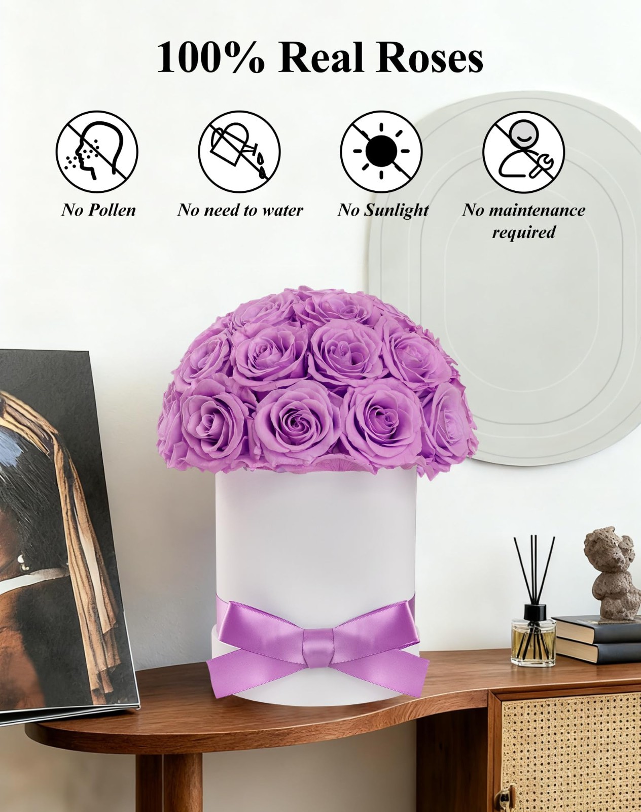Eternal 27 Forever Roses in Luxury White Box – Preserved Flowers Gift for Women,