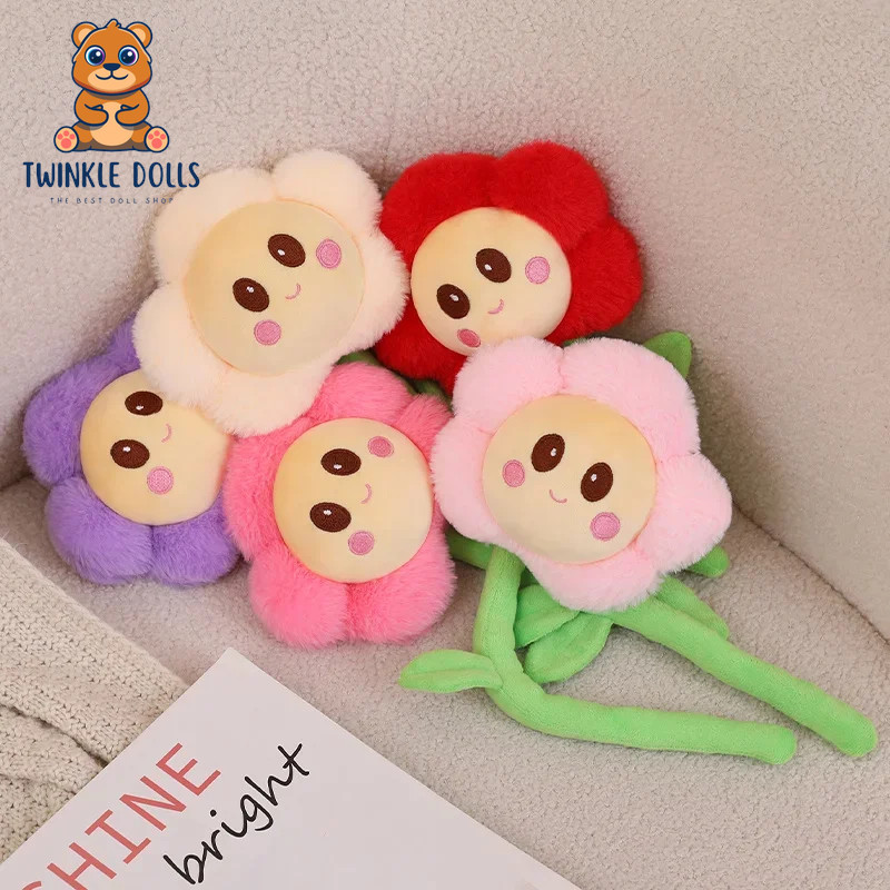Sunflower Holding Flower Decoration Bouquet Plush Toys Birthday Gift for Girls