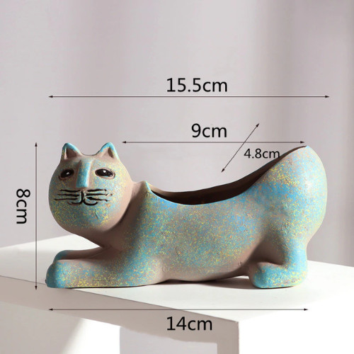 Ceramic Flower Pot Cute Sexy Cat Succulent Plant Pots Vase Simulation Animal Car