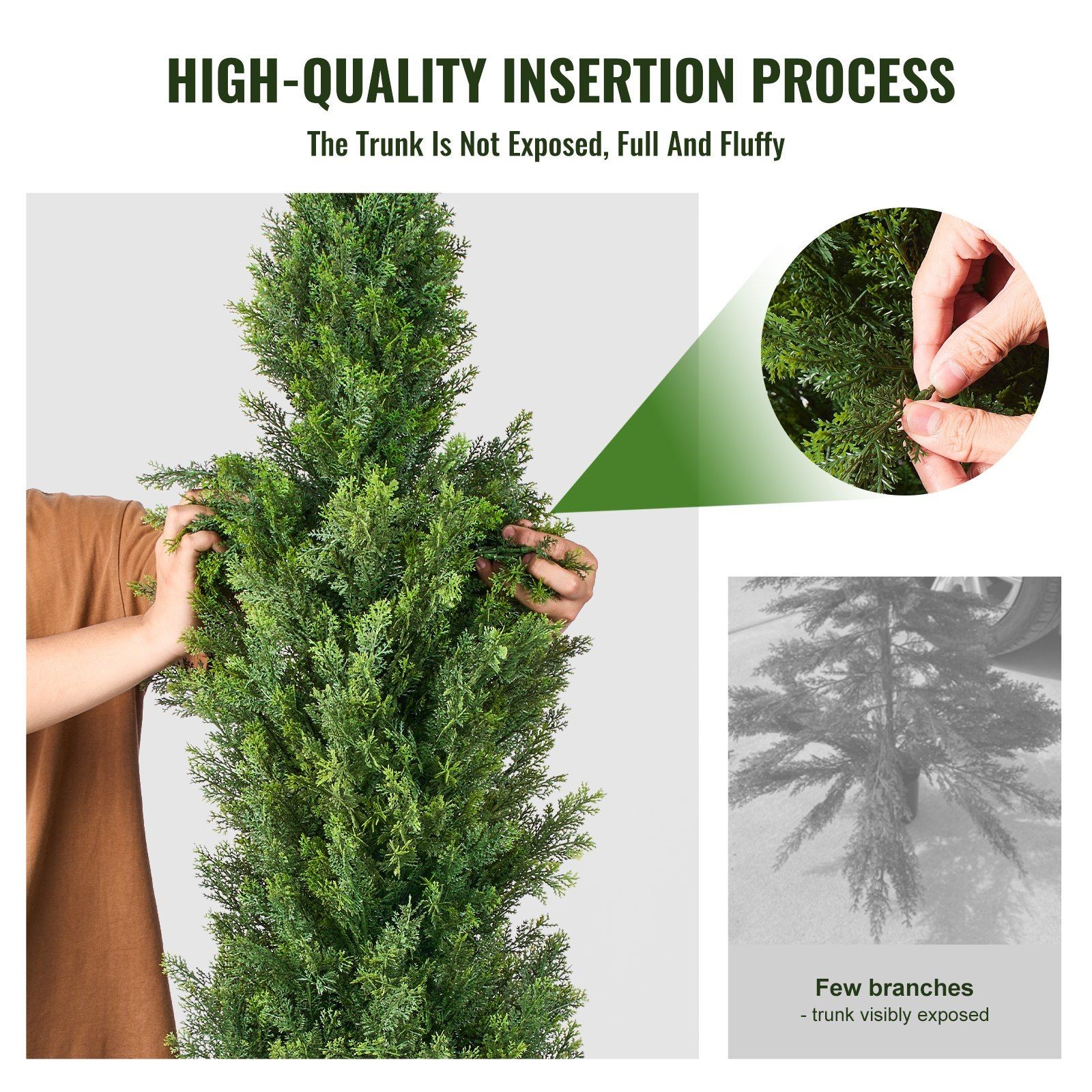 48in Shatterproof Cedar Trees 2 Pcs Heavy Gauge Trunk Faux Topiaries Anywhere
