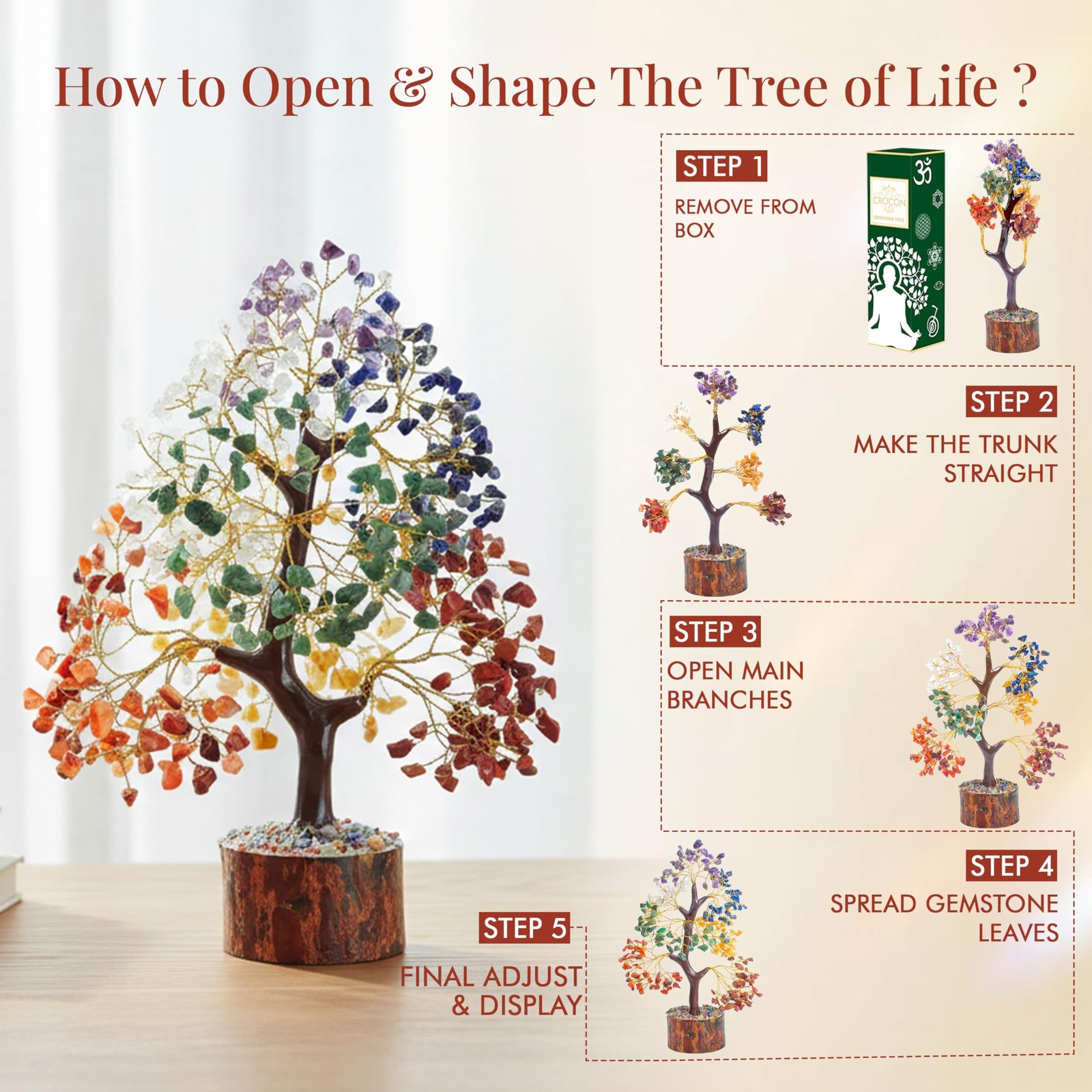 ® The Original 7 Chakra Crystal Tree of Life, Birthday Gifts for Women & Men …