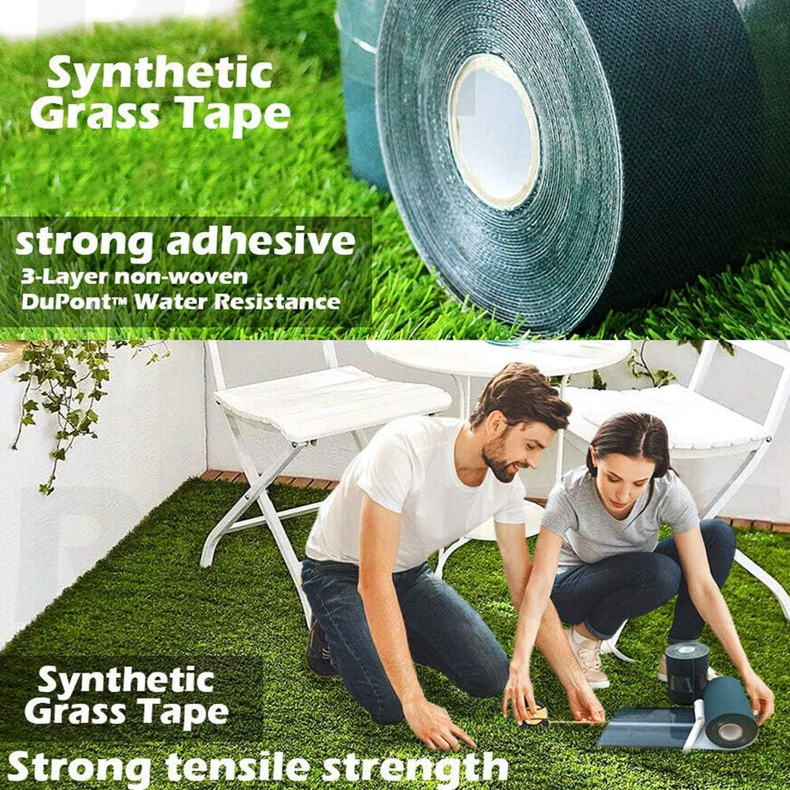 Artificial Grass Tape Self-Adhesive 6×33 Feet Seam Carpet for Lawn Jointing