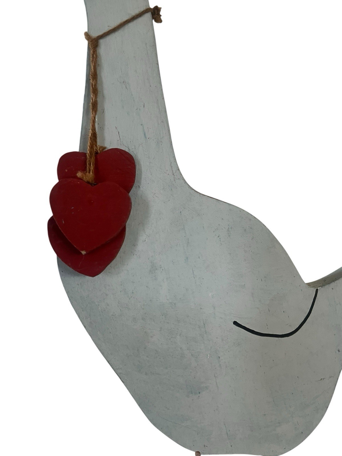 VTG Cottagecore Primitive Goose LARGE WOOD FIGURE Hand Painted Statue 20”