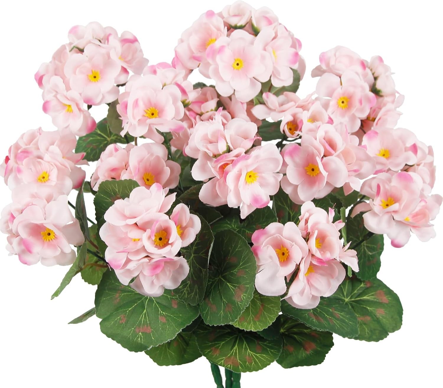 3 Pcs Artificial Flowers Silk Geraniums for Outdoors UV Resistant Pink