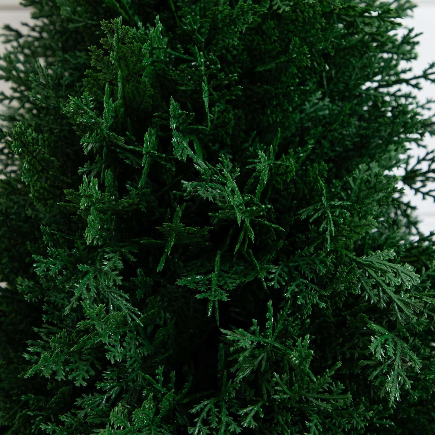 Set of 2 UV Resistant 2.5Ft Artificial Cedar Plants with Ground Stake