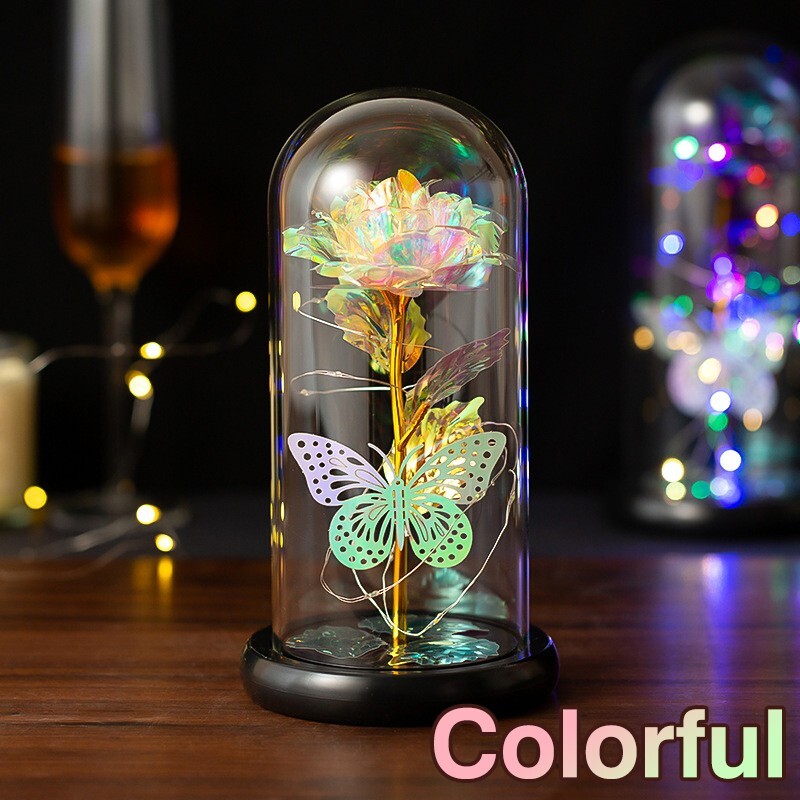 Forever Rose Flower LED Light gifts ornament decoration landscape night light