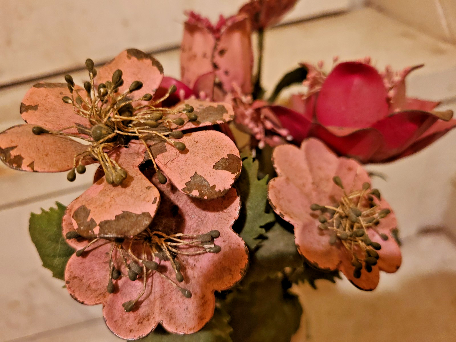 Metal Long Stem Flowers in Lenox Vase
