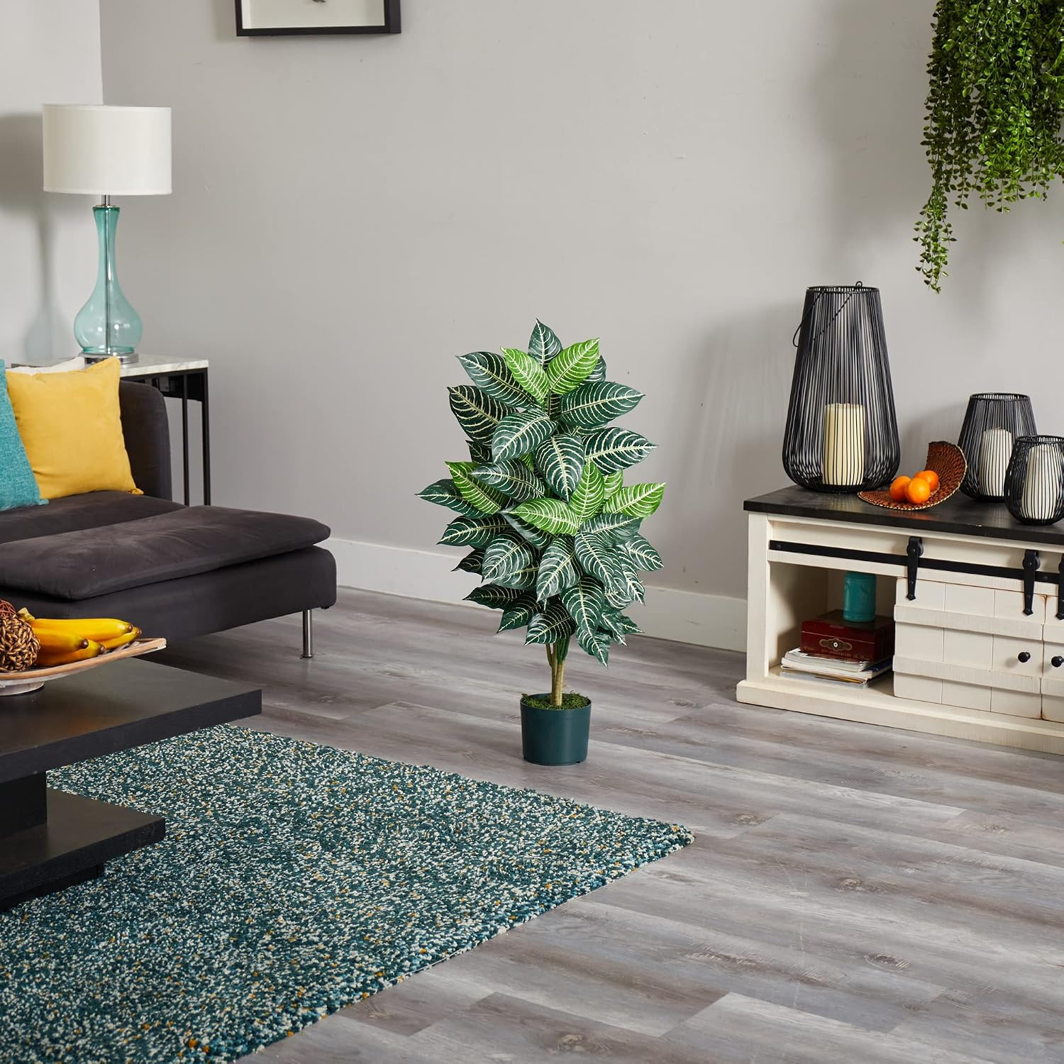 Lifelike 3Ft Zebra Silk Plant – Perfect for Home or Office Decor