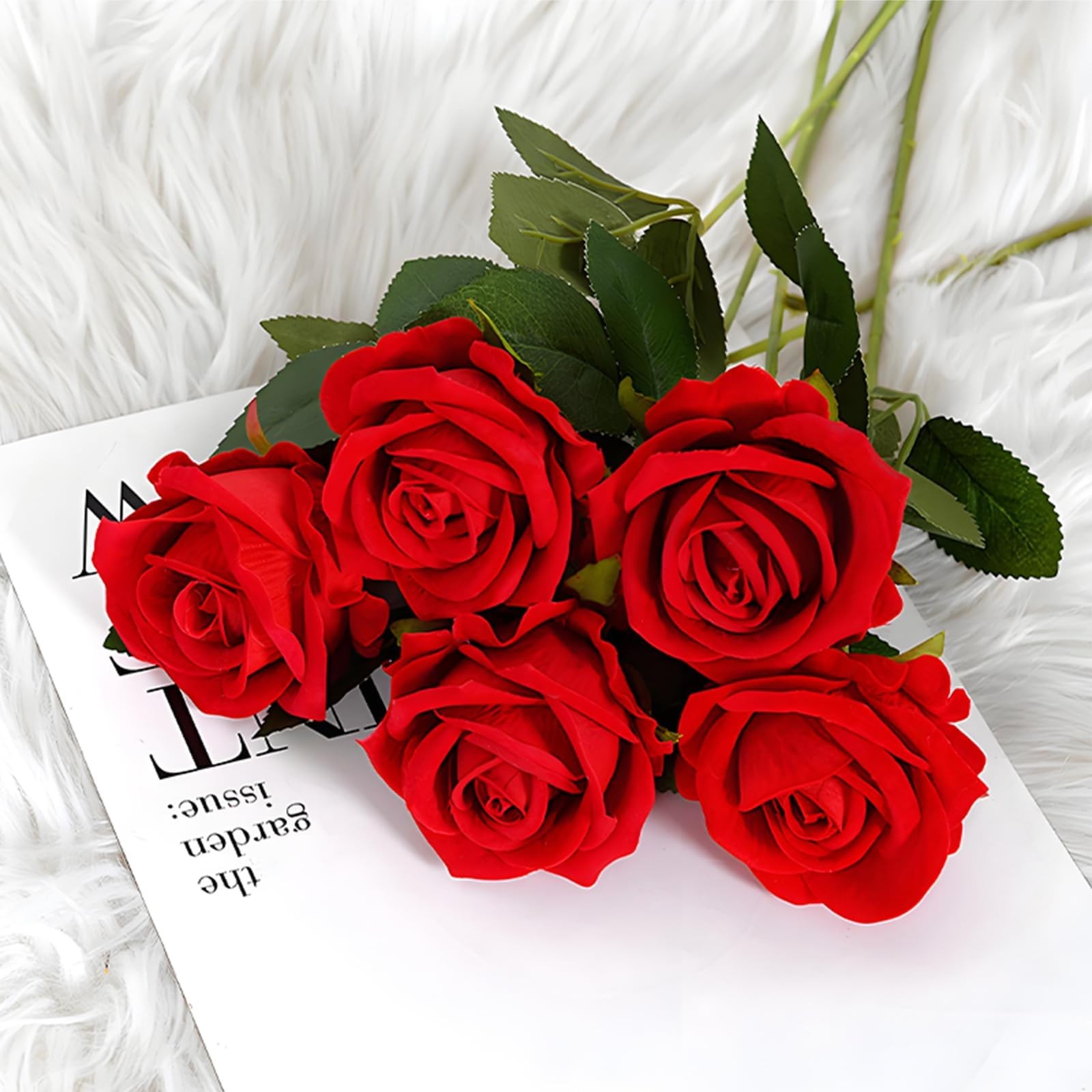 Artificial Silk Roses Flowers – 200 Pack Rose Red Fake Flowers for Wedding De…