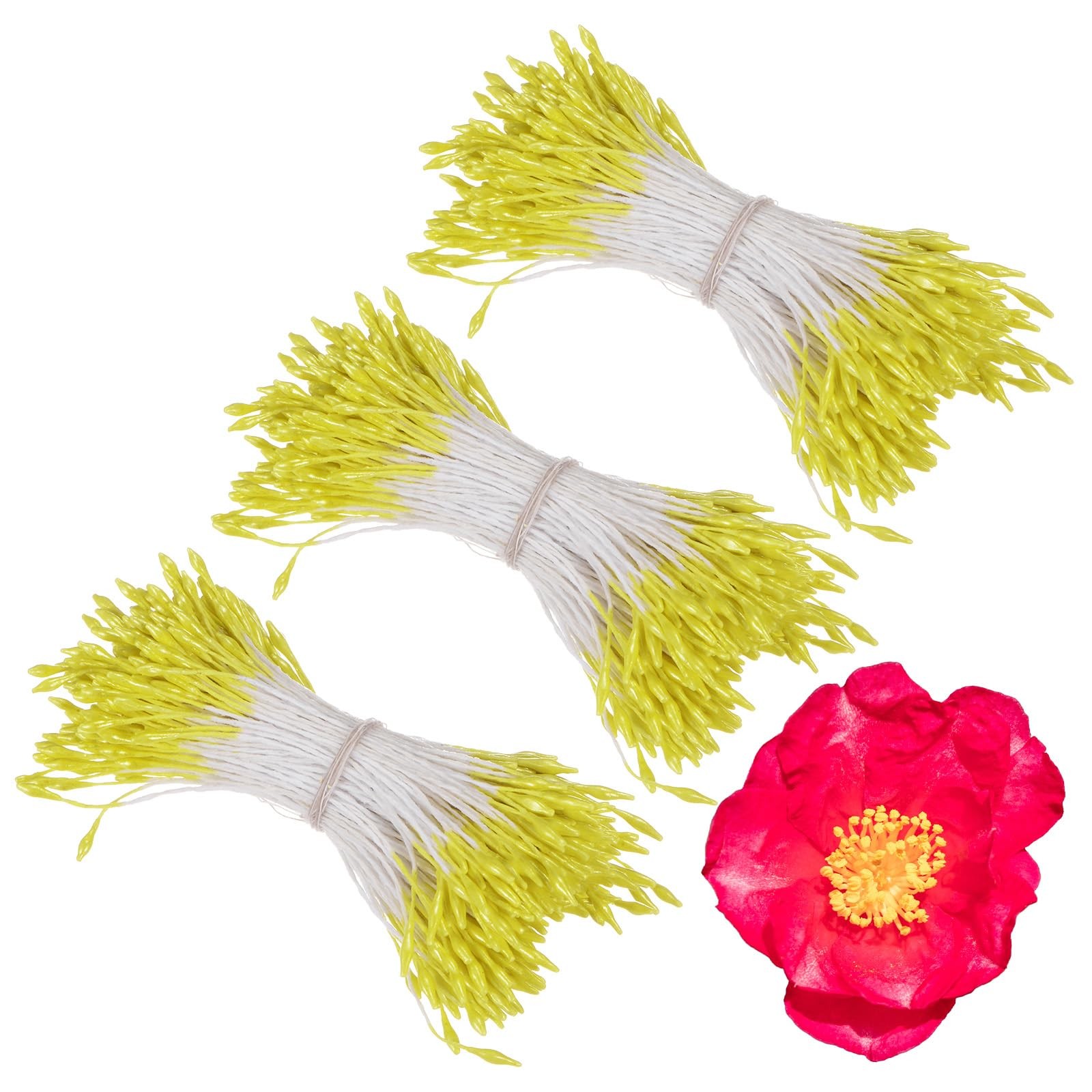 1080 Pack Double Heads Flower Stamen-1mm Artificial Flower Stamen Pistil Matt…