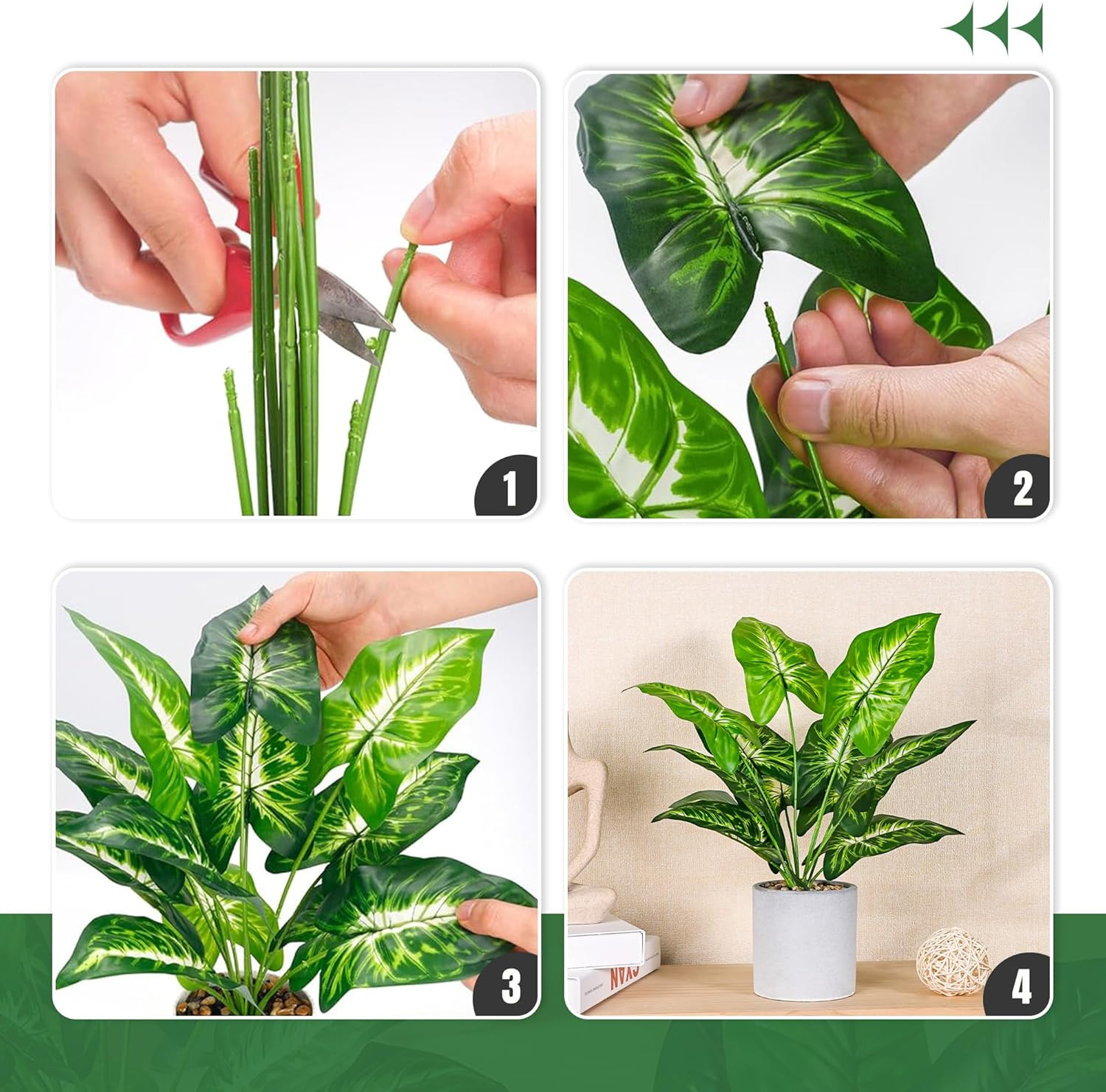 Der Rose 16″ Small Fake Plants Artificial Tropical Faux Plants Indoor for Offic