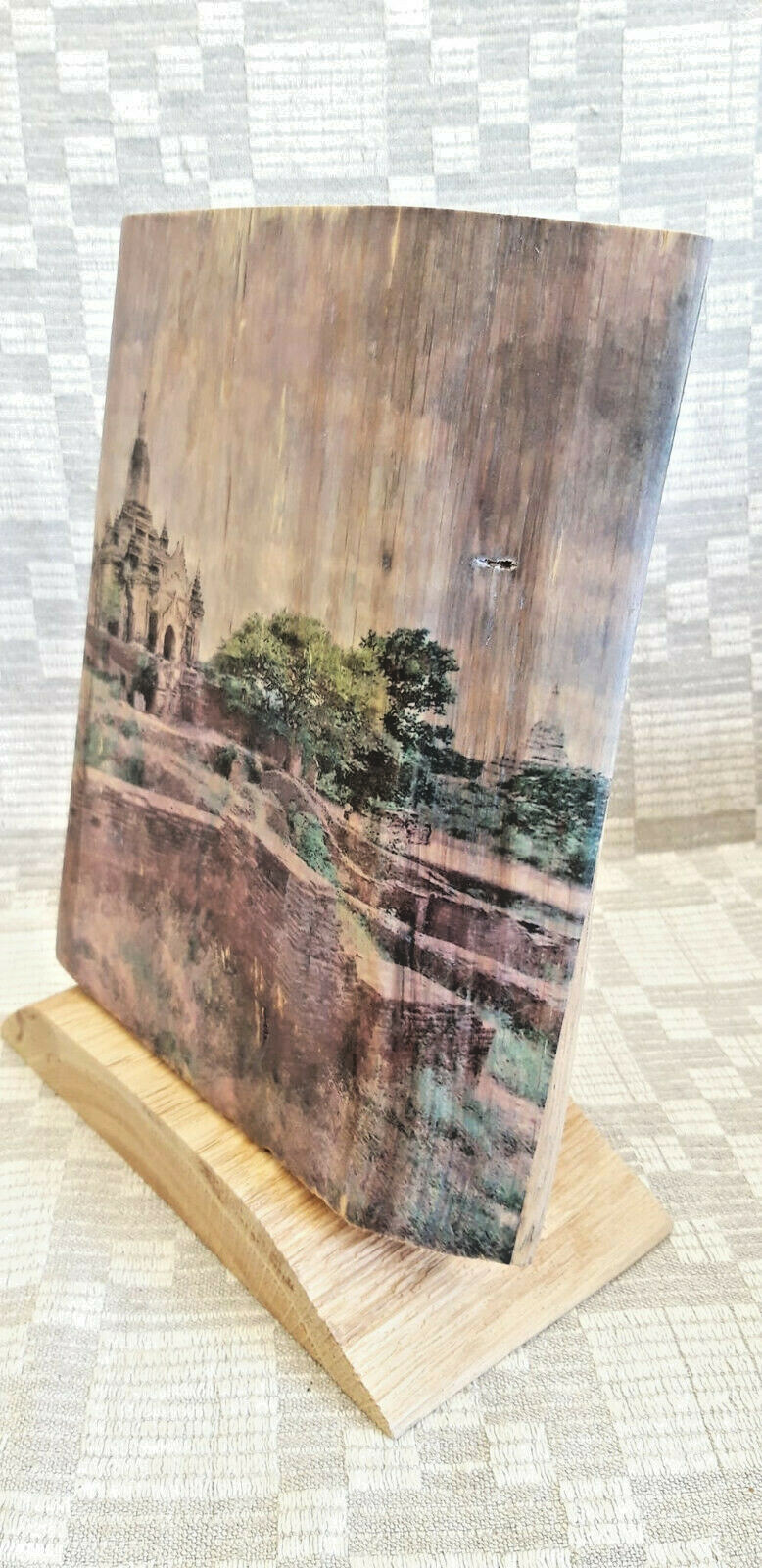 Table decor picture on wood from Heinrich.Ch handmade 1 piece.