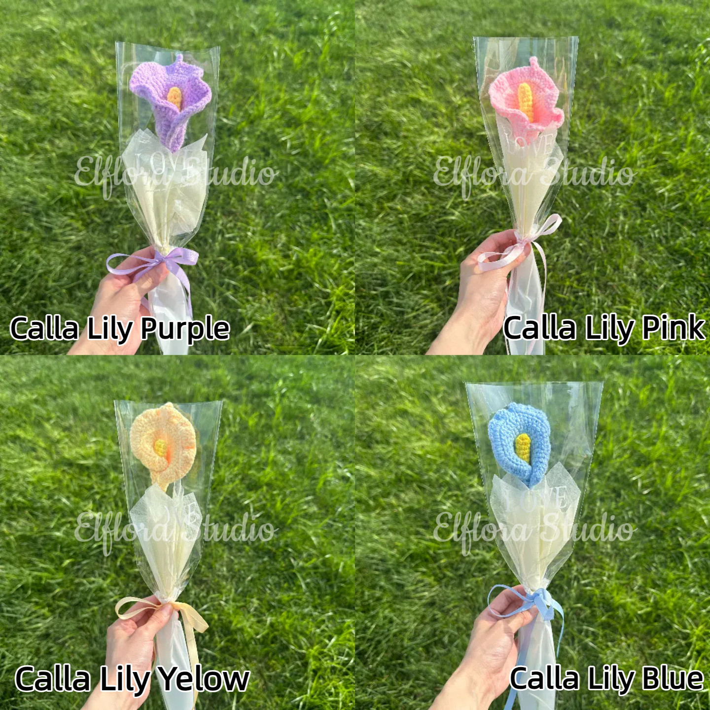 Crochet Flower Bouquet – Handmade Yarn Roses, Tulips, Peonies & More
