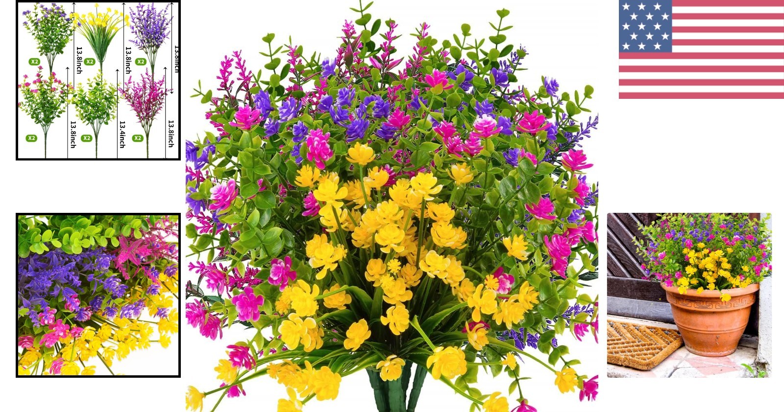 12 Bundles of UV Resistant Artificial Flowers – Perfect for Garden and Weddings