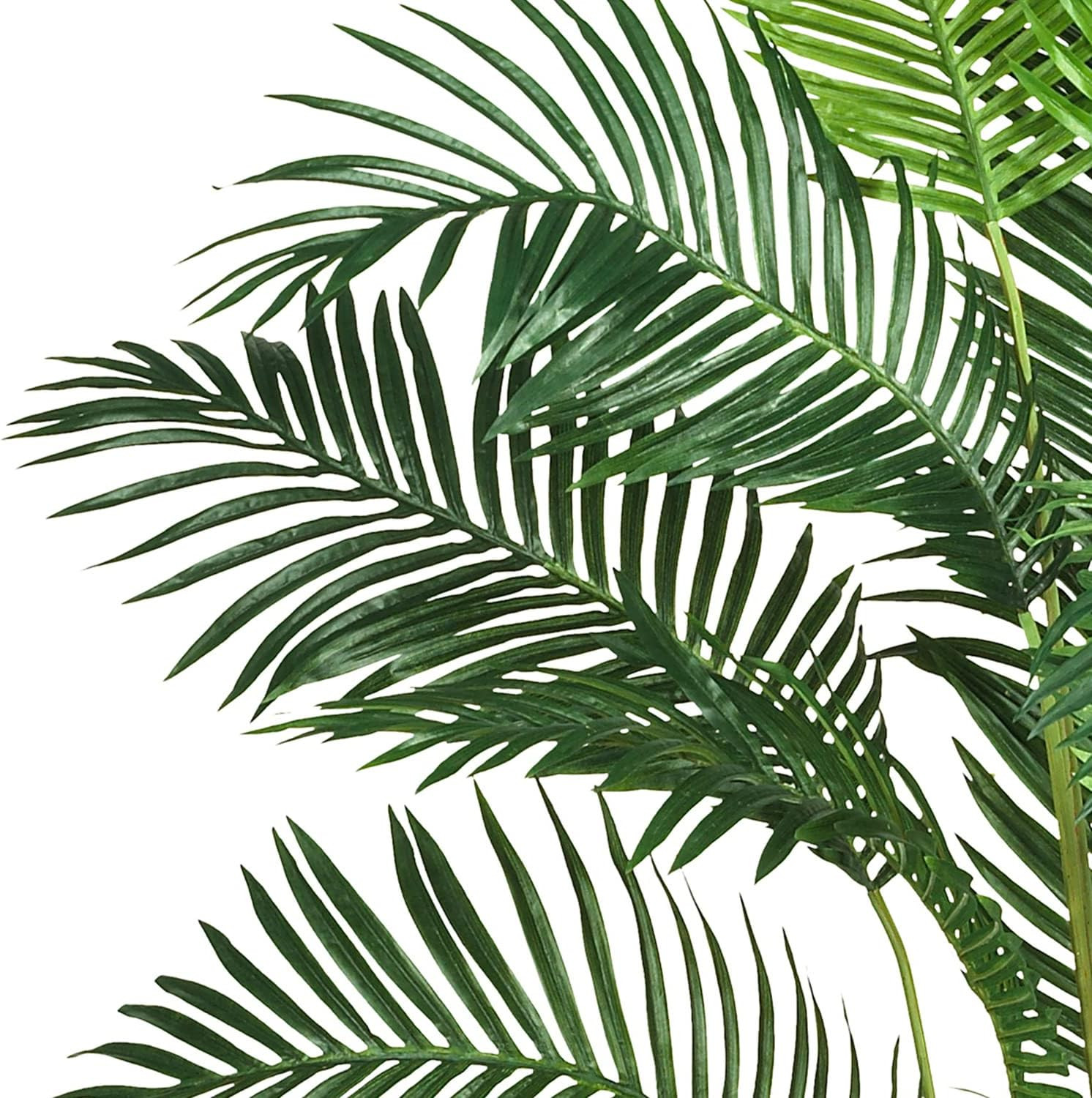 7 Ft Artificial Paradise Palm Tree with Nursery Pot | 21 Feathery Fronds, Realis