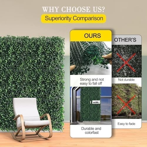 Zero Maintenance 10″x10″ Grass Wall Panels – Perfect for Indoor & Outdoor Use