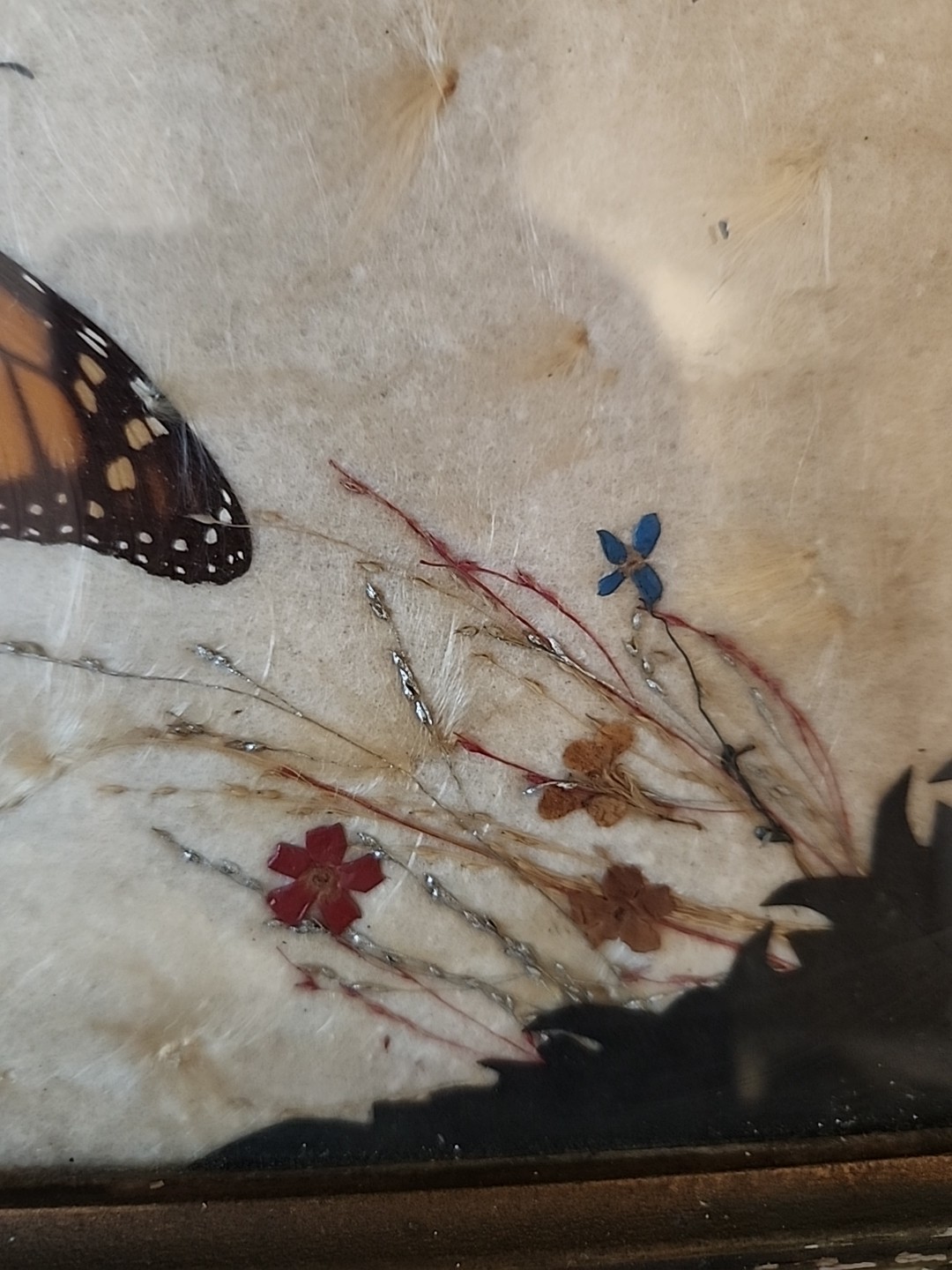 Vintage Butterfly Style Art Glass Tray W/ Stand