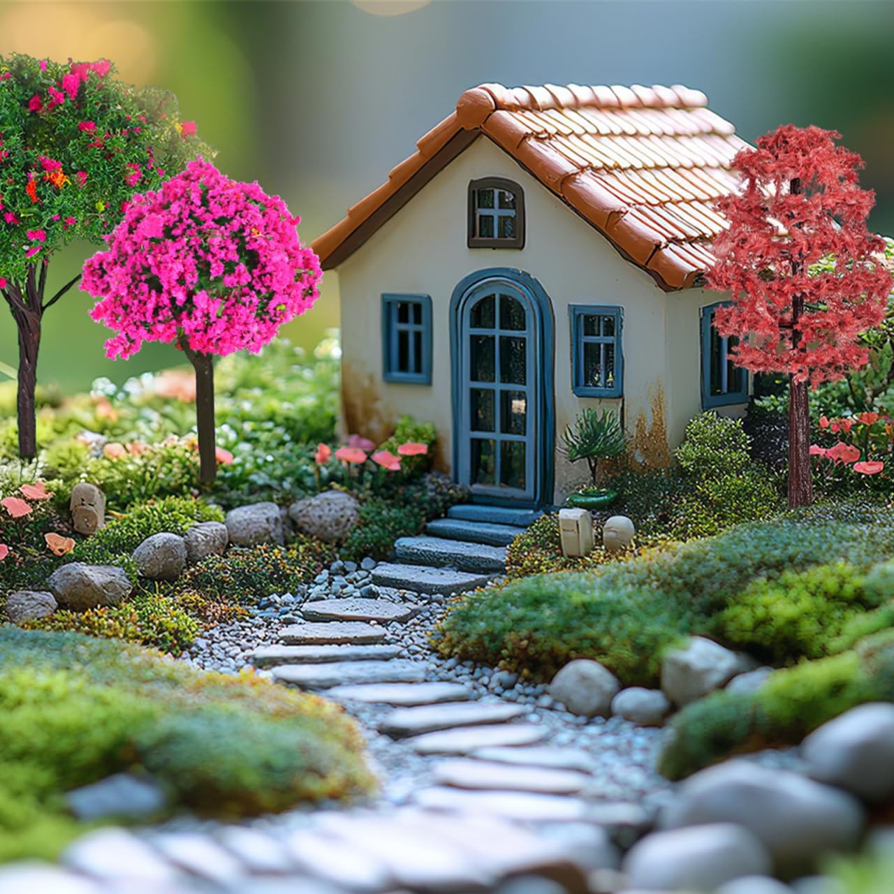Miniature Model Trees Set Small Fake Trees Train Landscape DIY Crafts 12 PCS