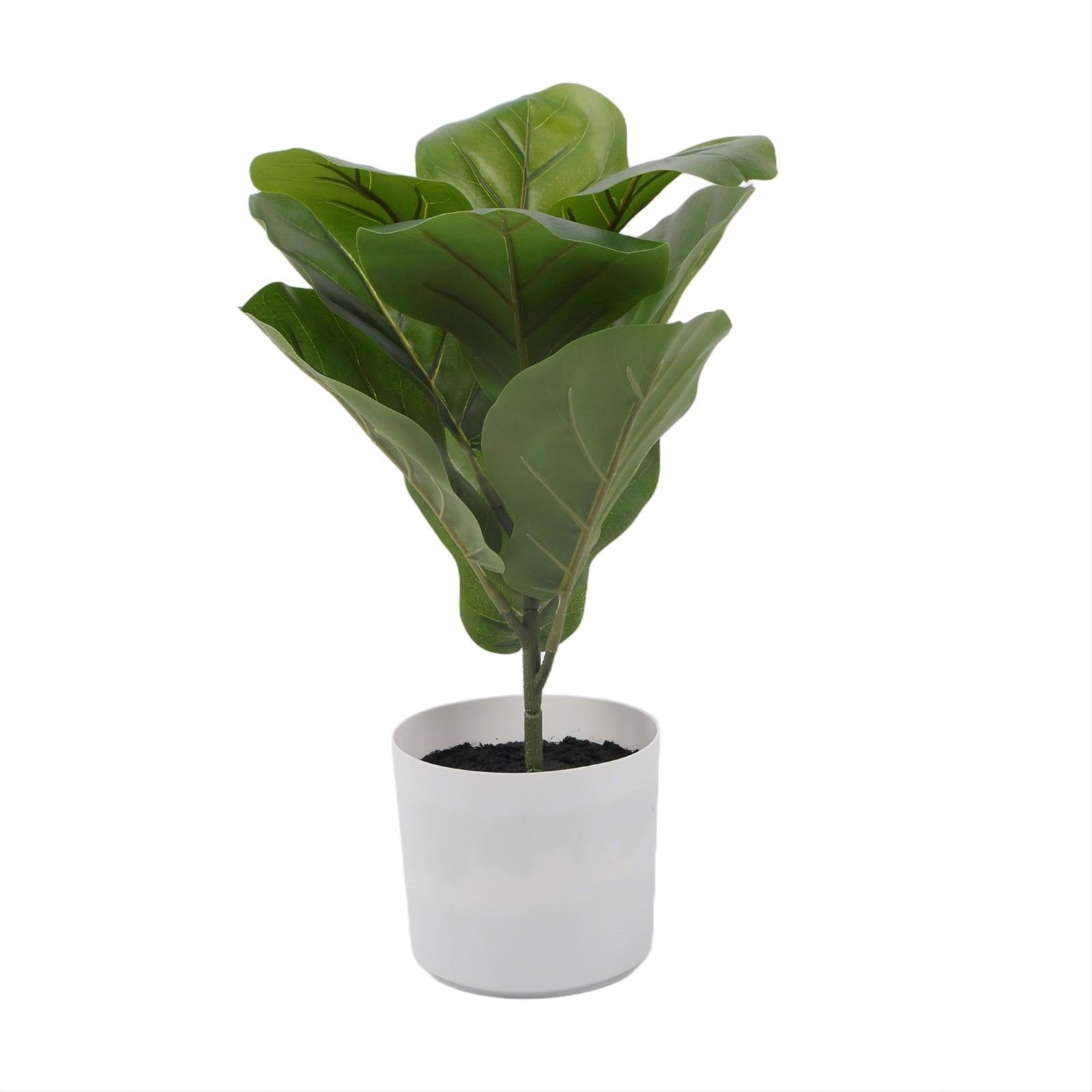 Alupssuc 1.5FT Artificial Fiddle Leaf Fig Tree with White 1ft 6in, Green