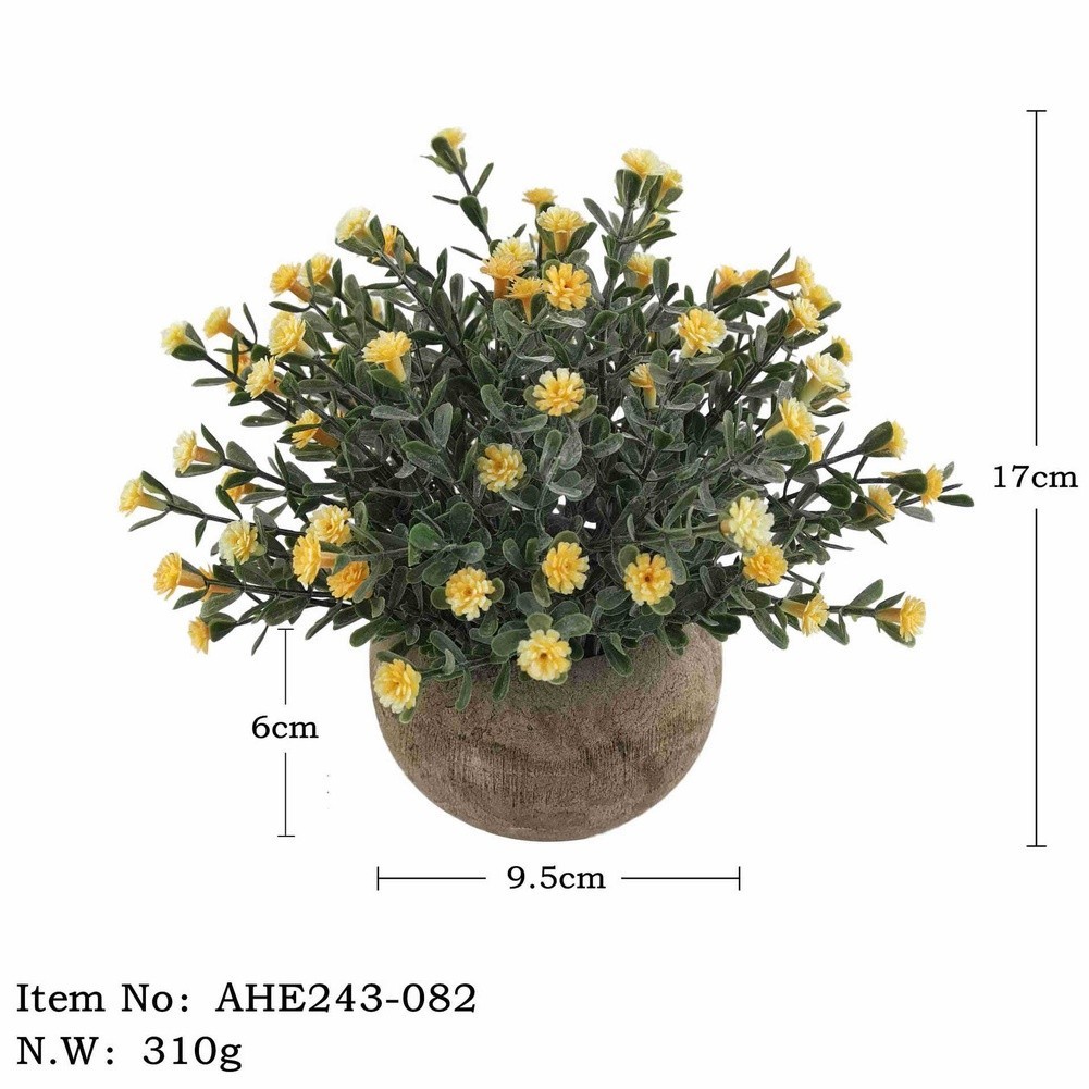 Fake Baby Breath Bonsai Plant for Living Room Office Decor Plastic 9.5x6x17cm