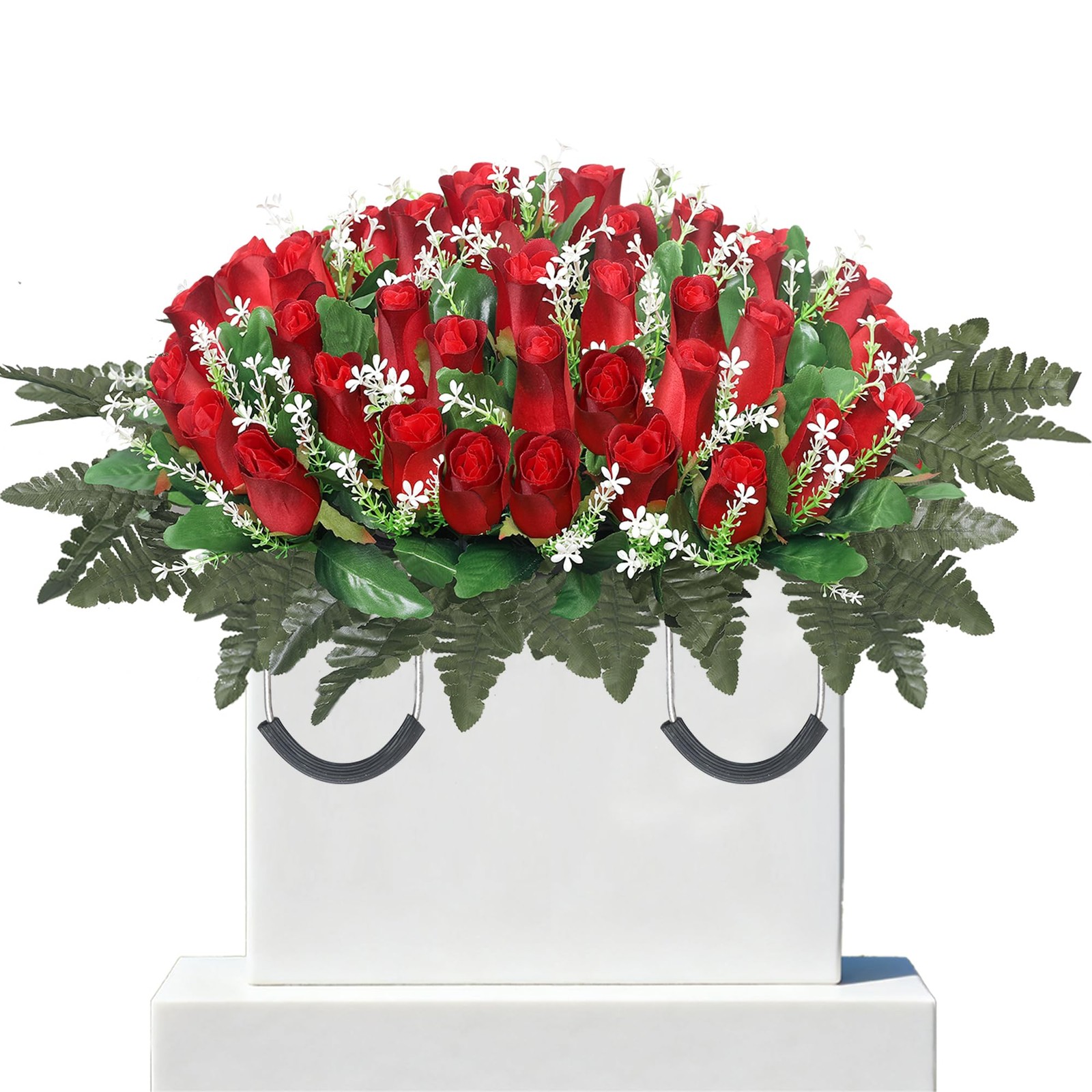 Artificial Cemetery Flowers for Grave Headstone Flower Saddle Realistic Grave…
