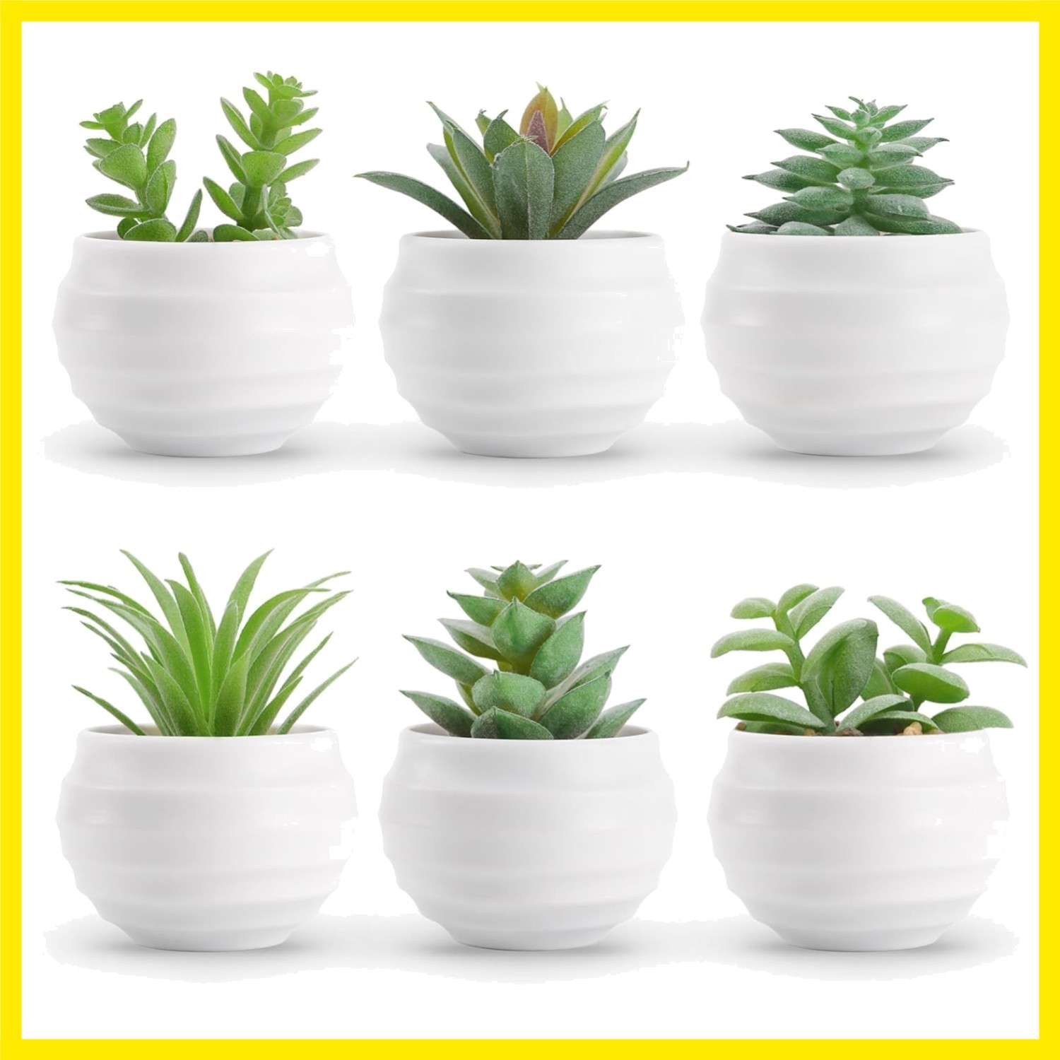 6 Pack Succulents Fake Plants for Bedroom Bathroom Home Decor | Small fake pl…