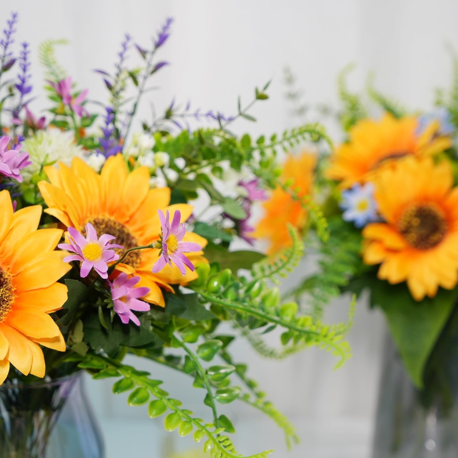 Sunflowers Artificial Flowers Bouquets Spring Fake Wildflowers Silk Decor