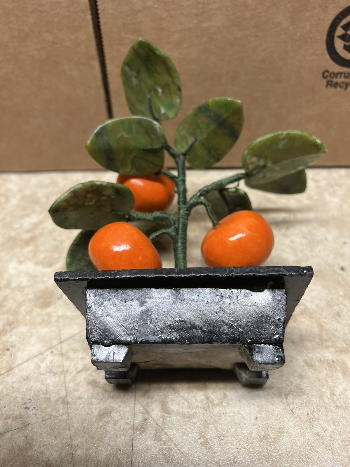 5” Chinese Traditions Orange Tree Bonsai Fruit Plants Decoration Sweet Petite