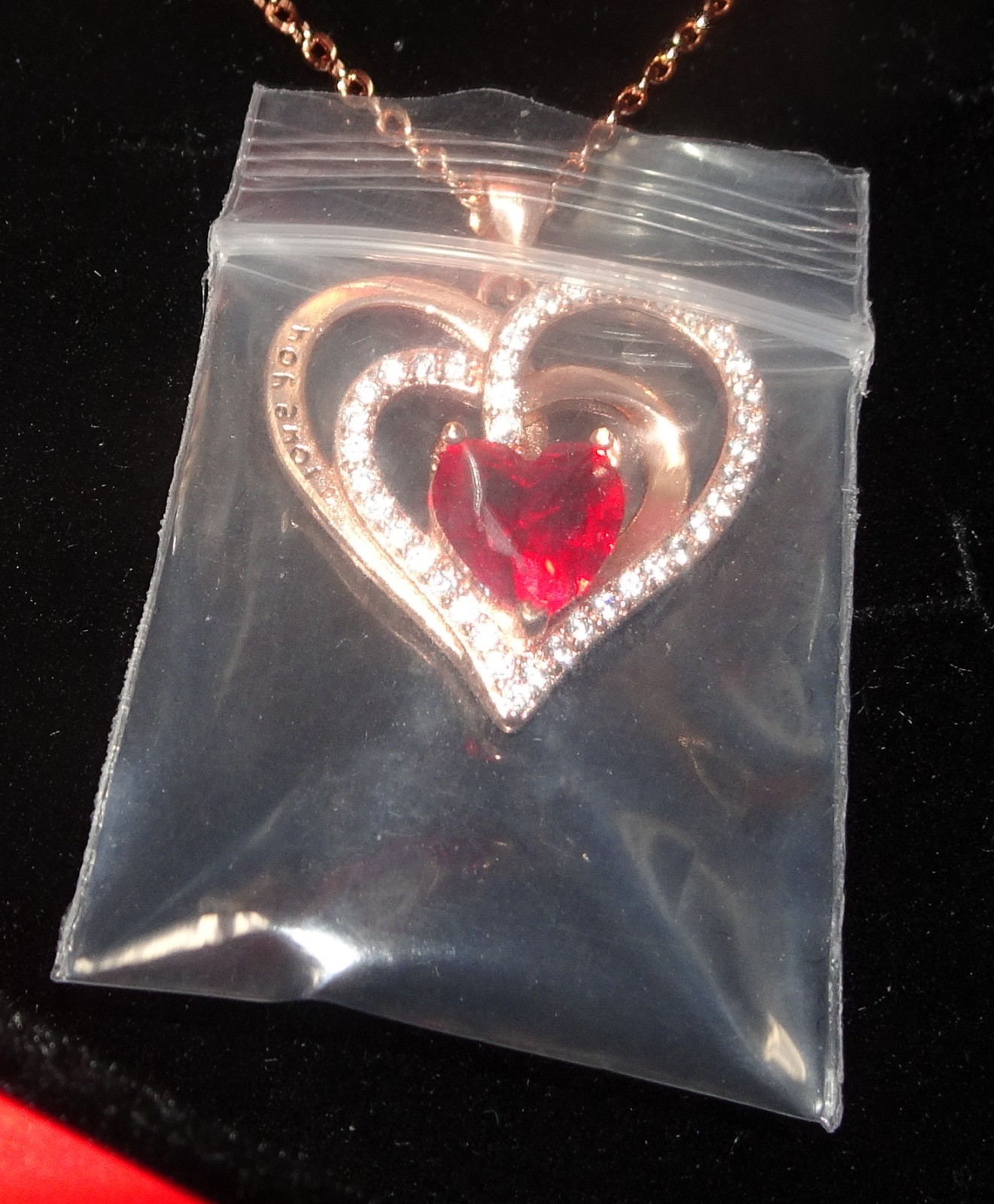 new open box Preserved Real Red Rose Gift Box with Heart Necklace Eternal Flower
