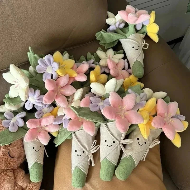 Simulated Plush Flower Bouquet Valentine’s Day Gift Handheld Artificial Rose Flo