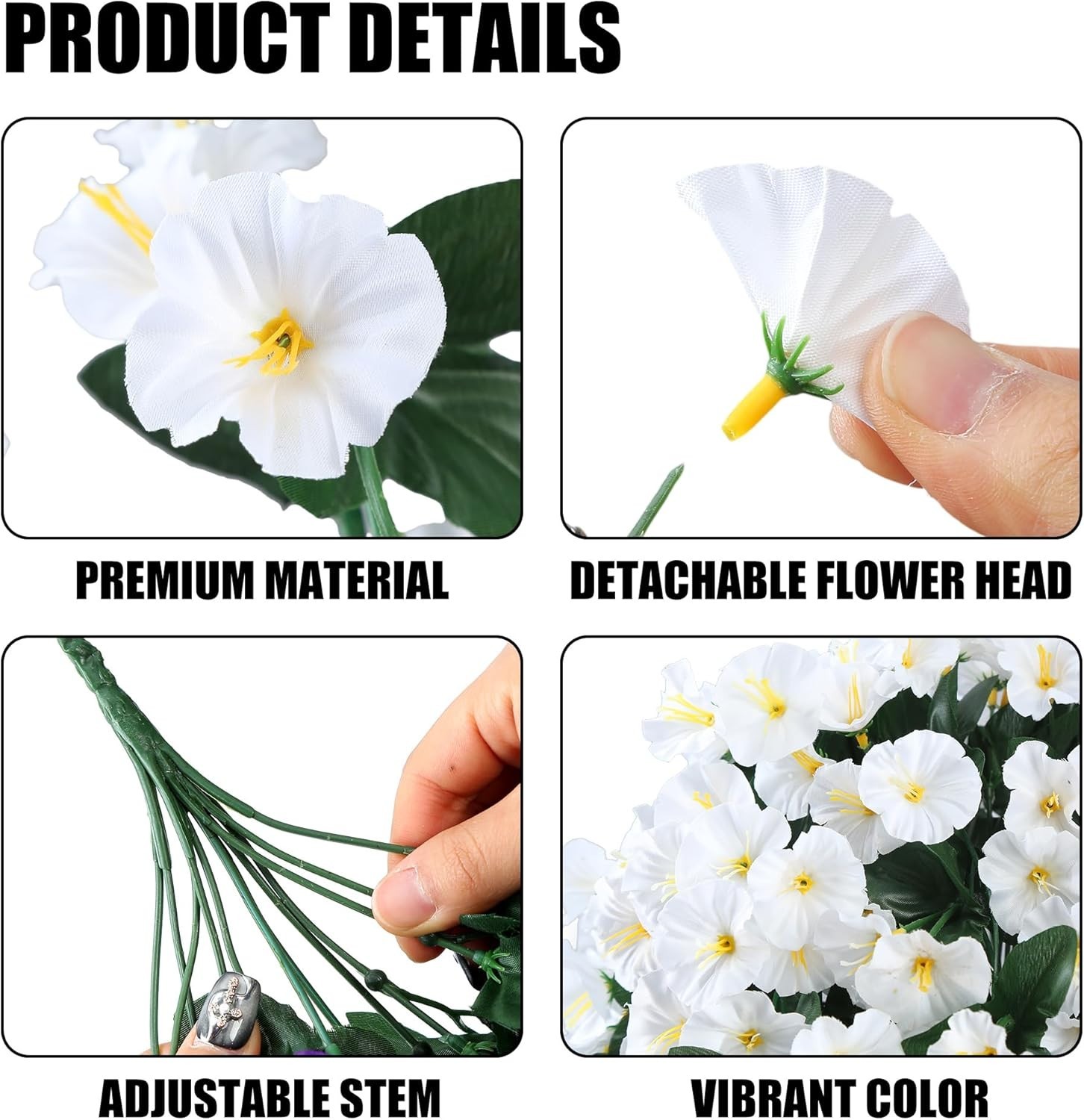 Charming UV Protected Faux Flowers – 2PCS Morning Glory Vines for Versatile Use