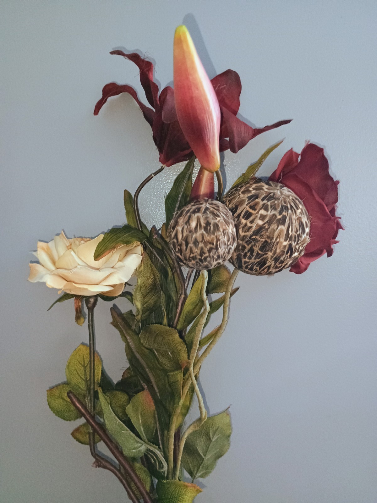 Fall Floral Stems Decor Burgundy Rose Pink Purple Colorway