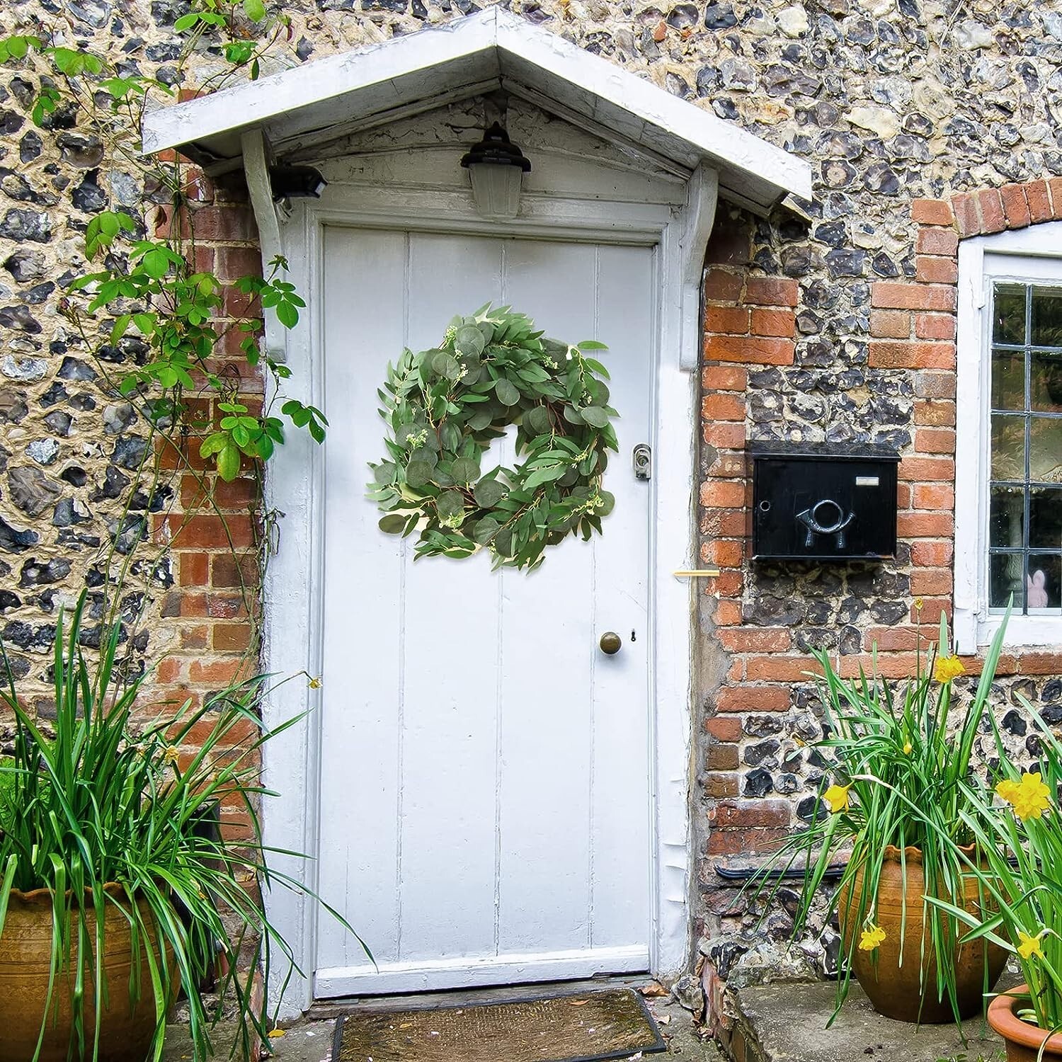 Artificial Eucalyptus and Willow Garland, 6 FT Fake Vine Greenery Leaves