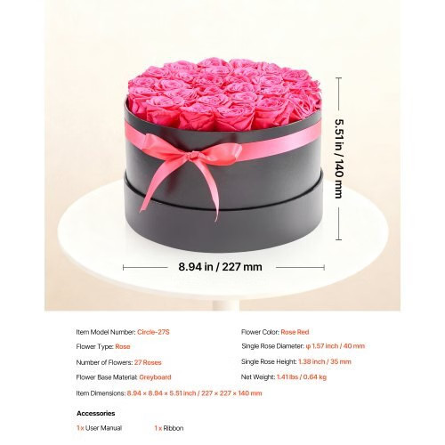 Forever Flowers, 27 Preserved Roses in a Box, Eternal Flowers Immortal Bouquet