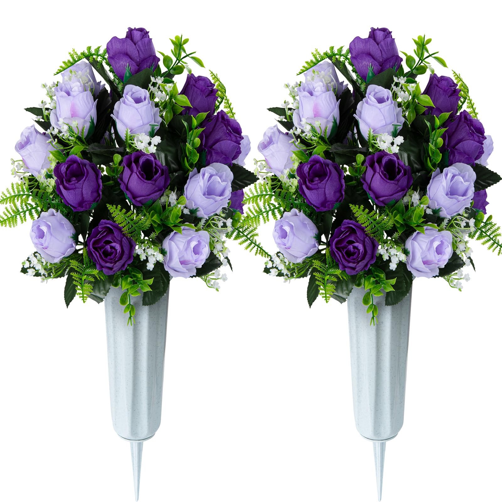 Artificial Cemetery Flowers for Grave Decorations, Artificial Memorial Roses …