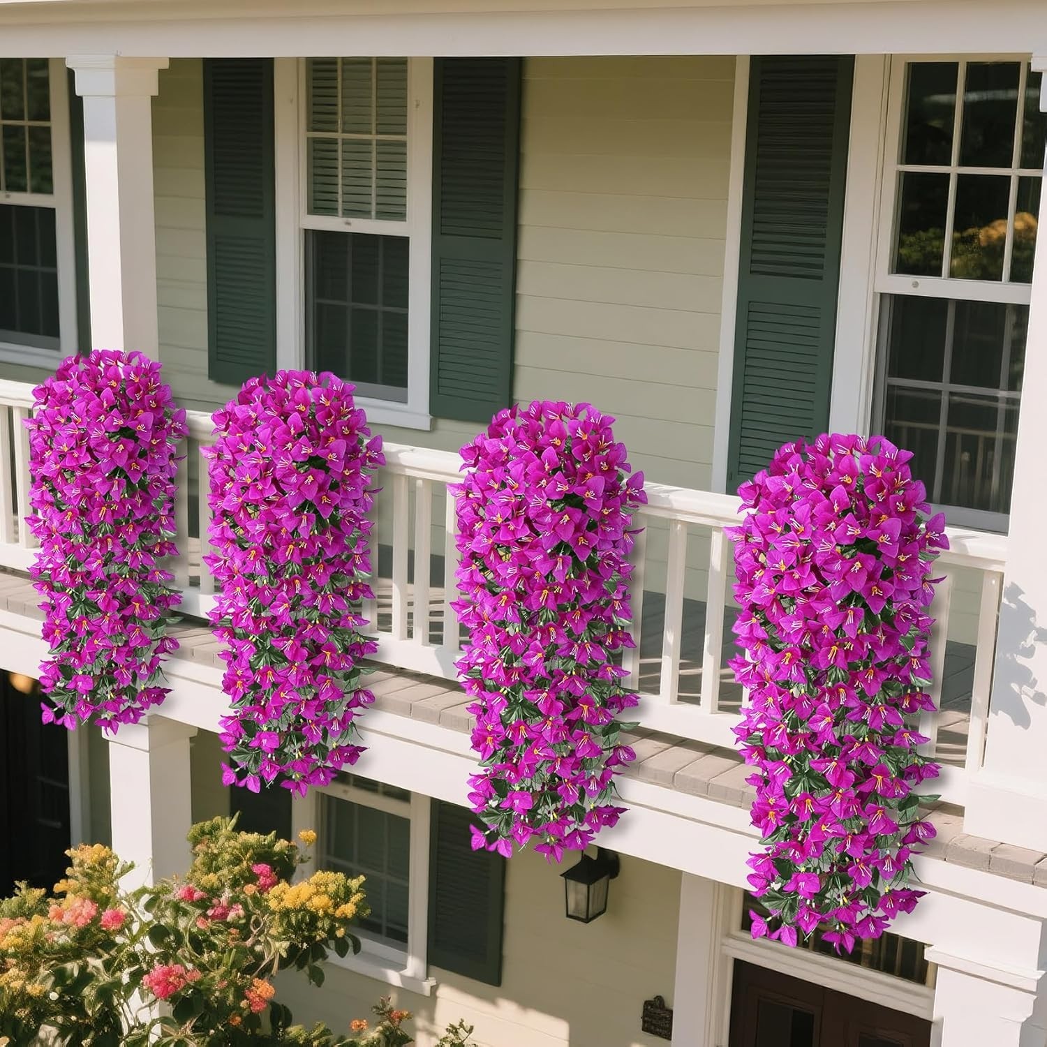 Artificial Fake Hanging Flowers Plants for Outdoor Outside Spring Summer Decorat