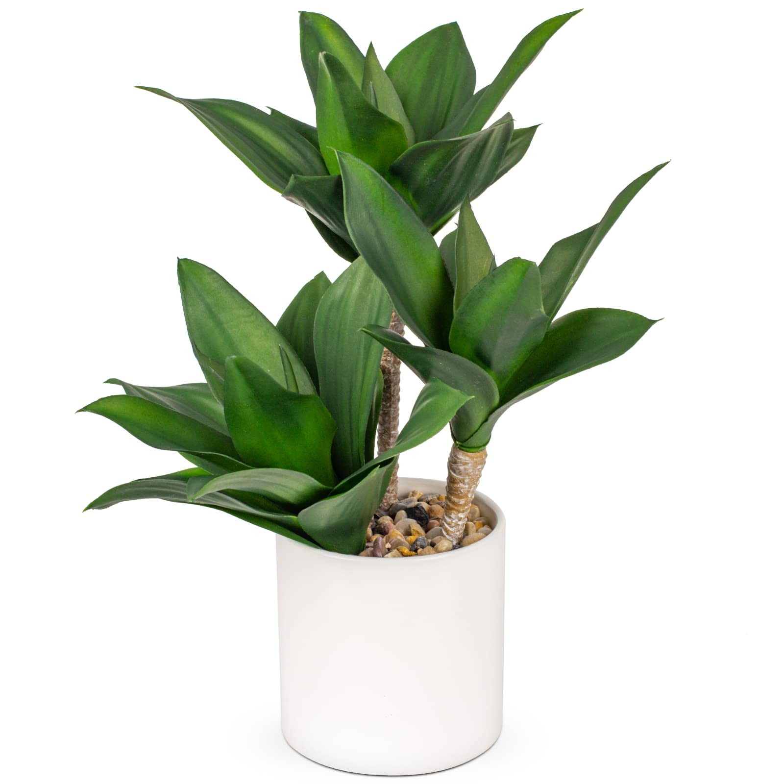 Large Artificial Agave Plants Fake 3Head Succulent 15 Inch Faux Potted