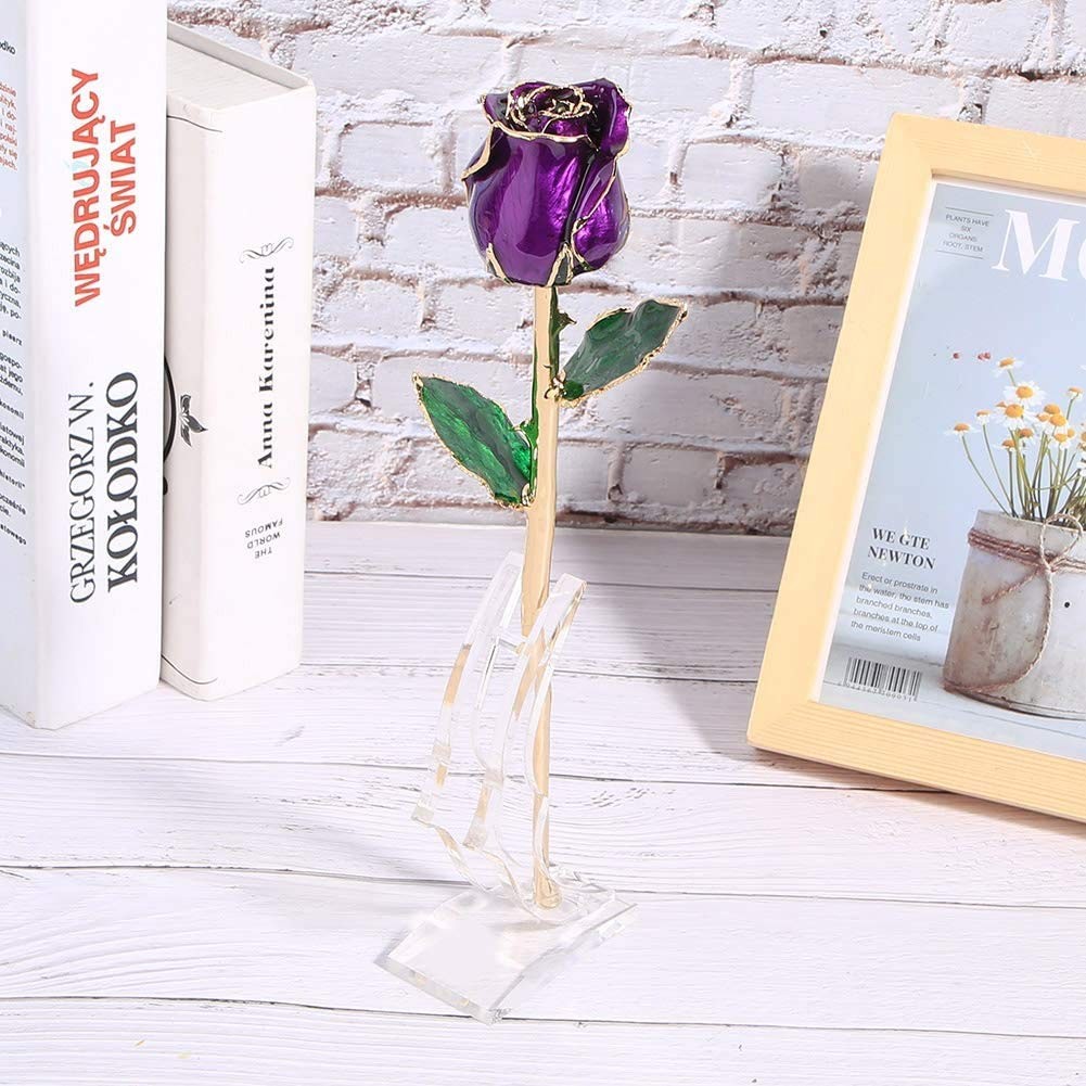 ZJchao Budding 24K Rose Gifts for Her, Love Dipped Gold Real Rose Flower