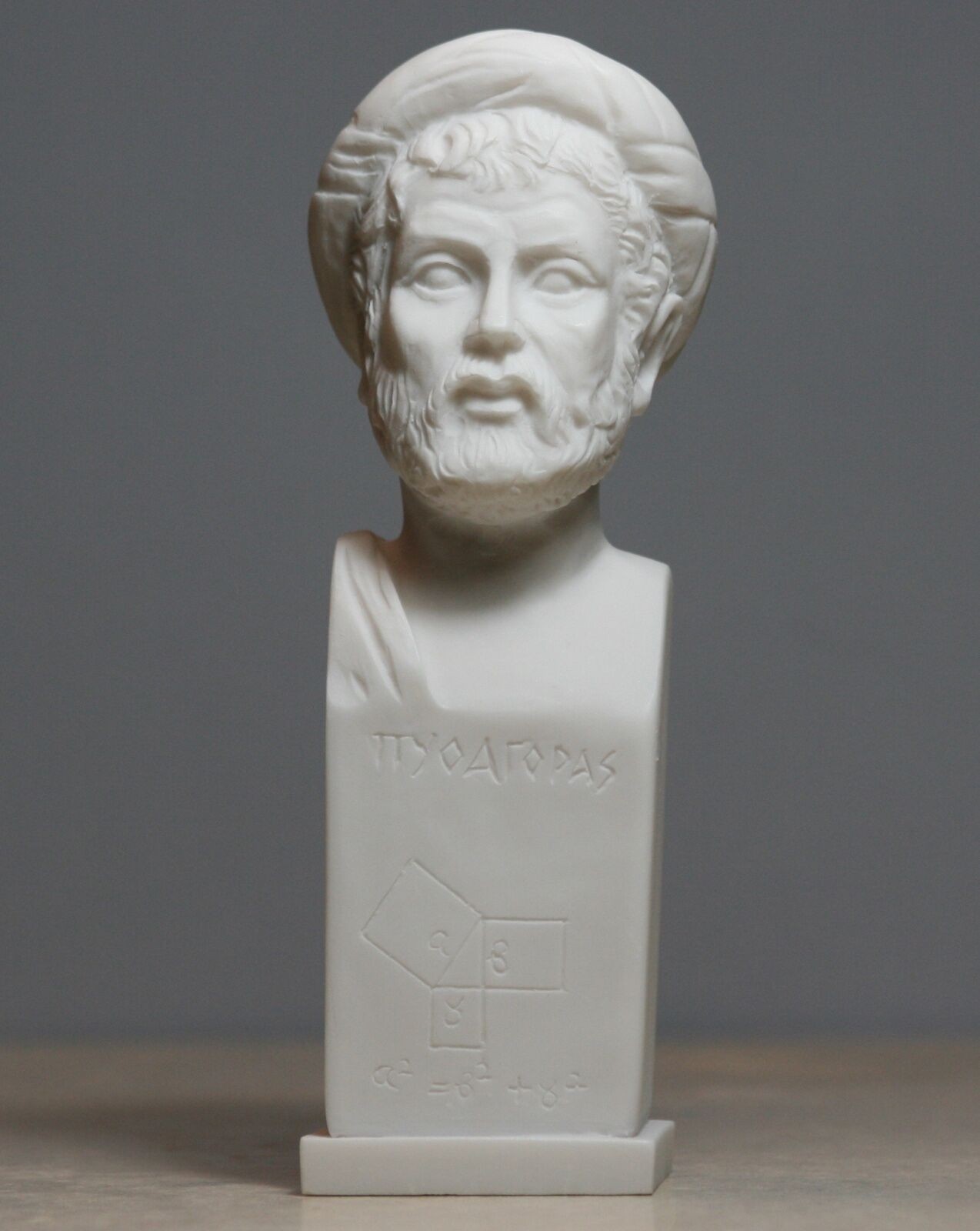 Pythagoras Philosopher Mathematician Scientist Bust Statue Sculpture 6.3 inches