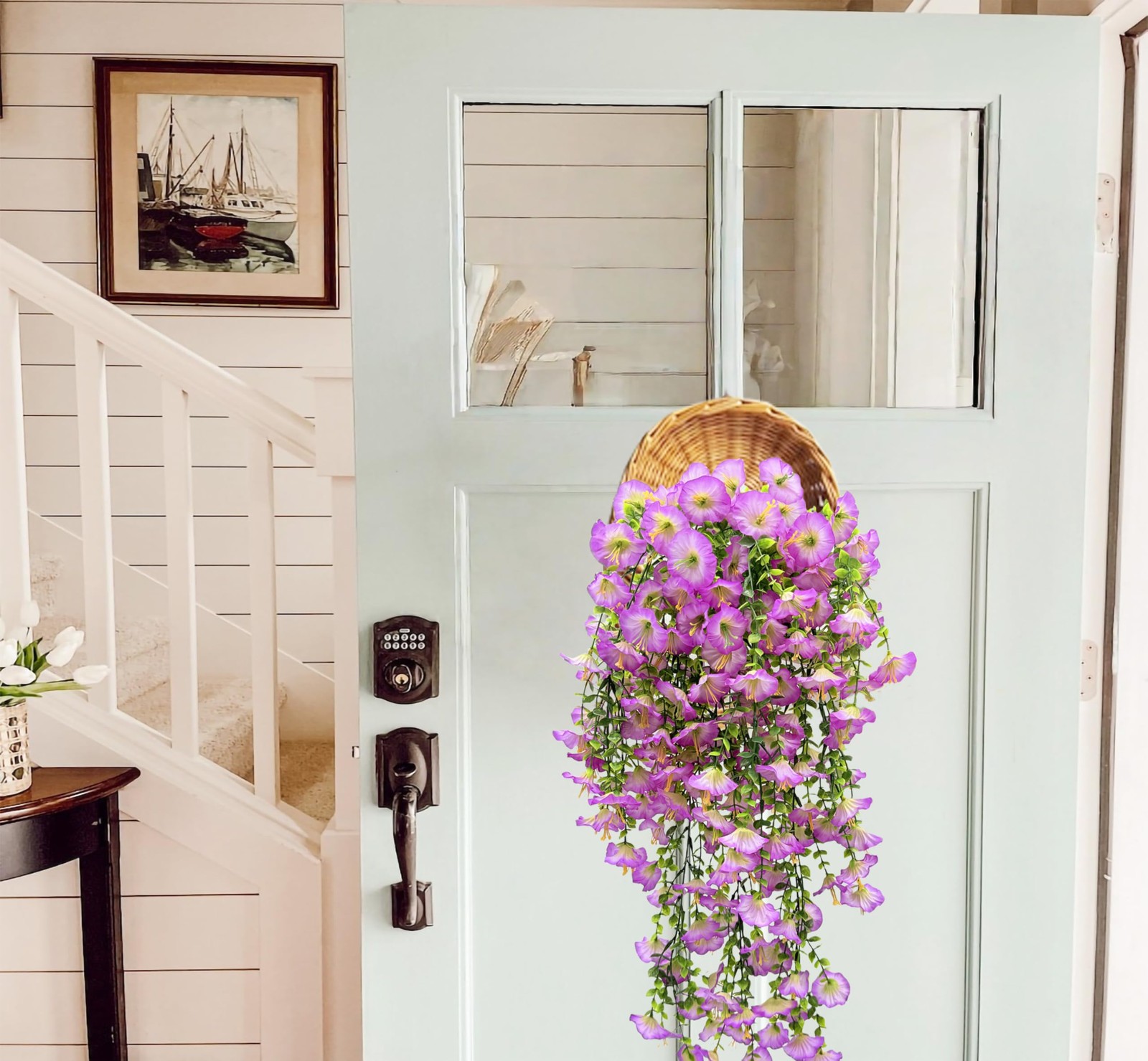 3Pcs Artificial Hanging Flowers for Outdoors UV Resistant Realistic PurpleFau…